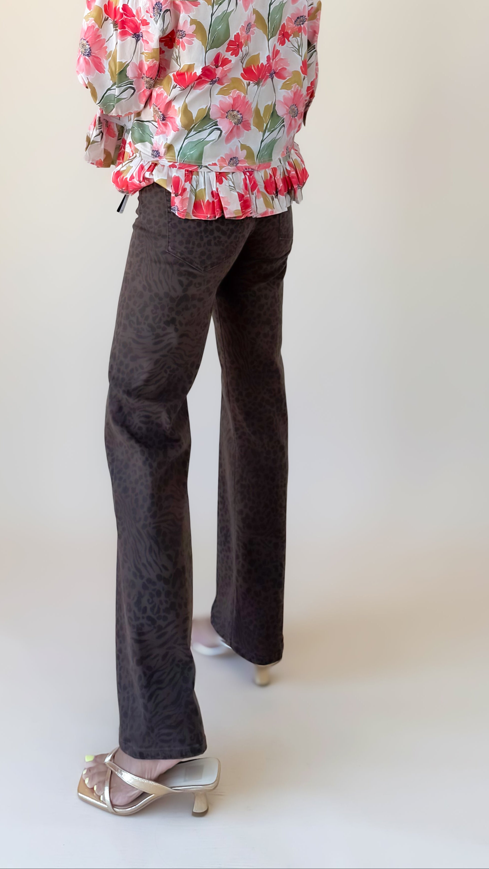 Kennedy Straight 30" Jean/ Leopard