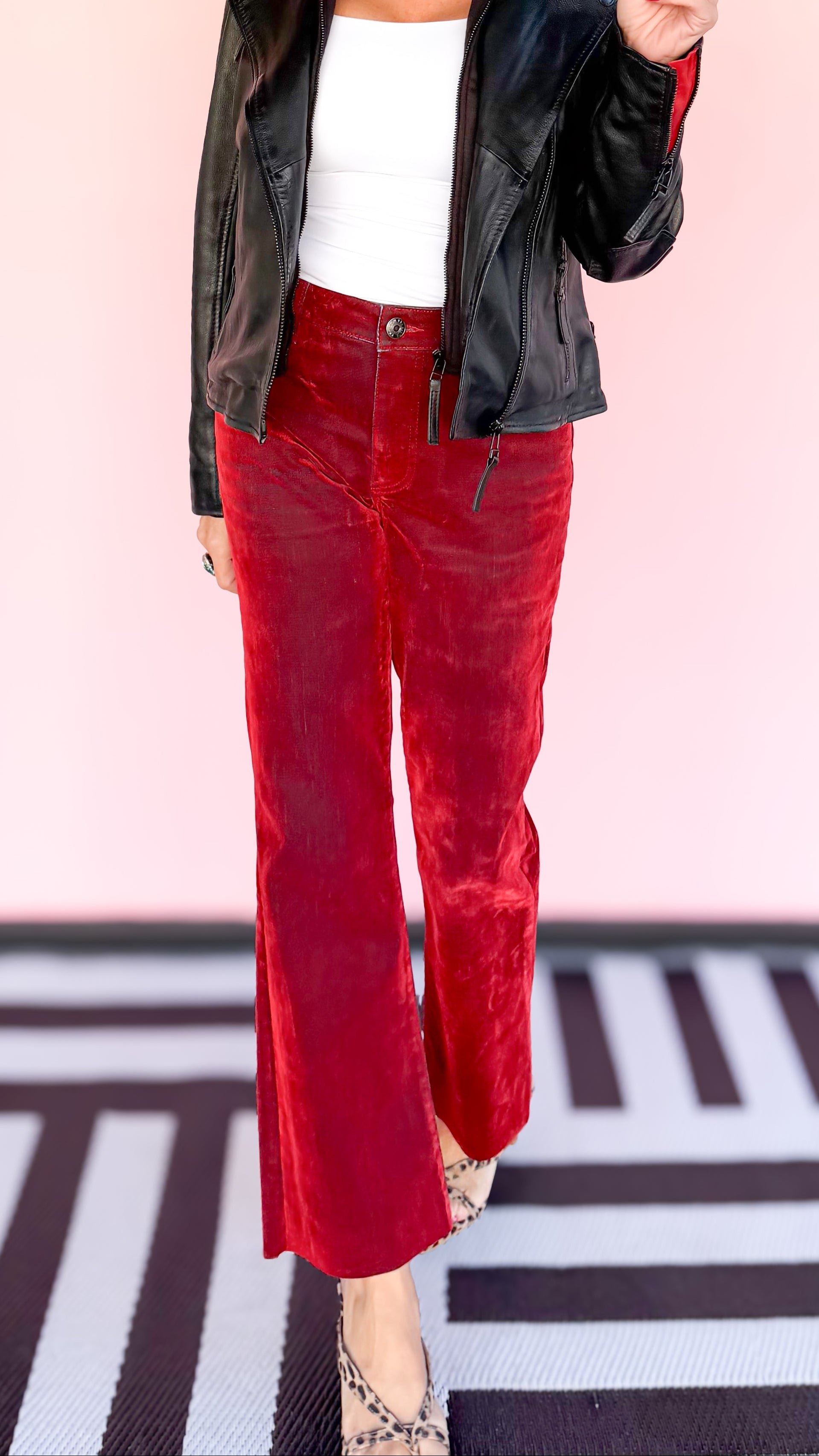 Kelsey High Rise Red Jean