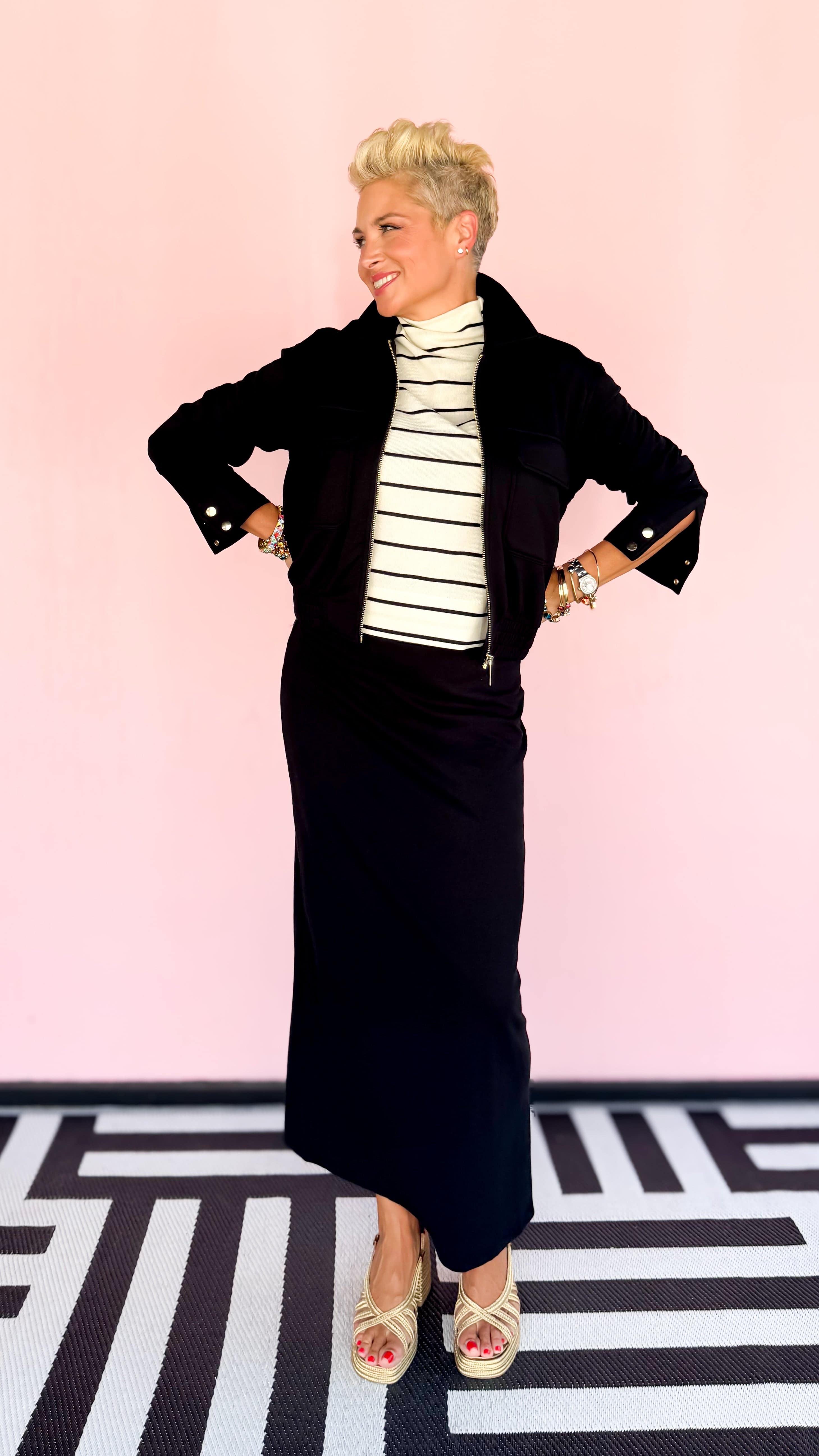 Charlie Striped Sweater Top/Cream - The BLVD