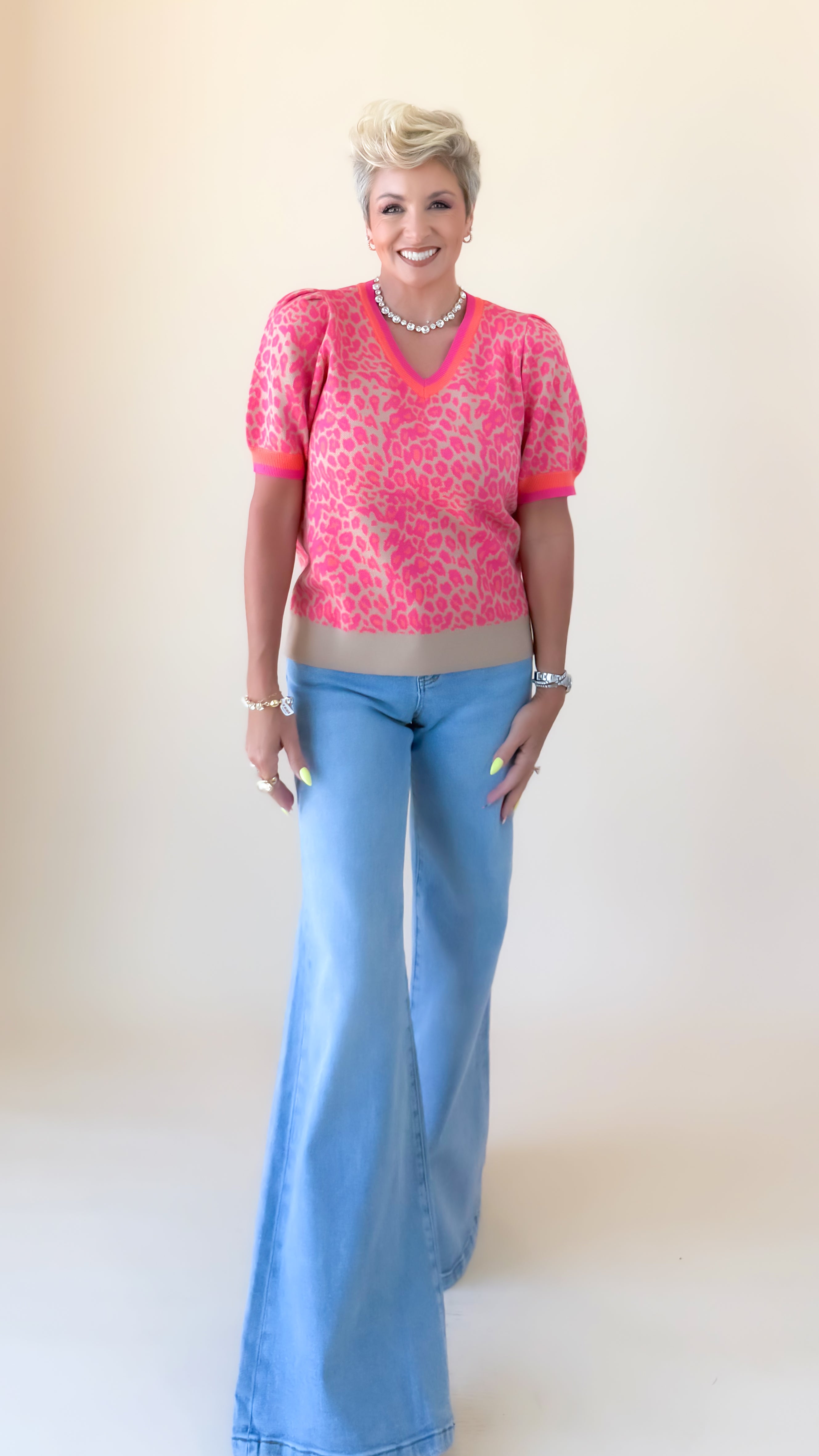 Low Rise Wide Leg Glitter Jeans