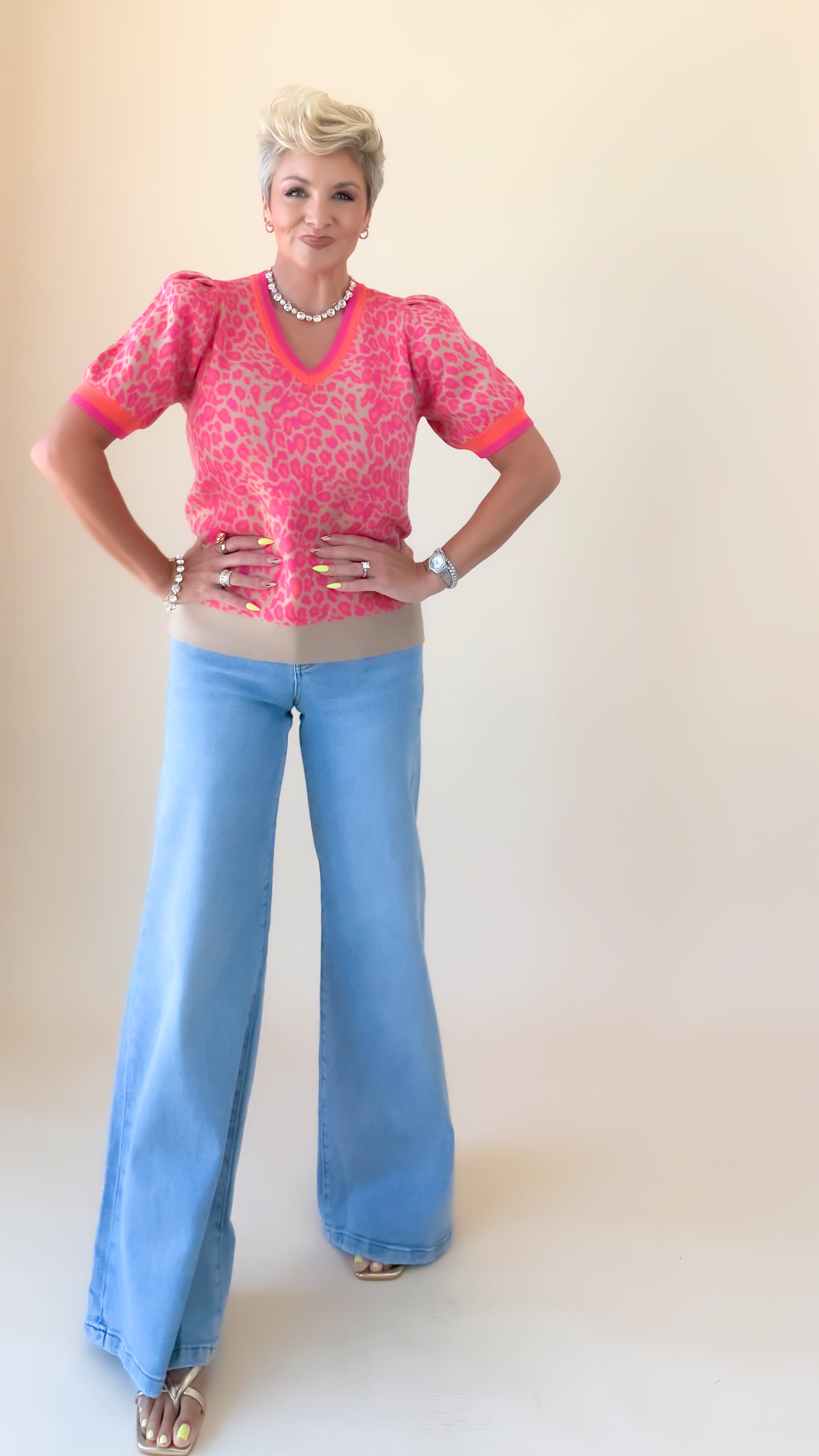 Lillian Leopard Top/Pink