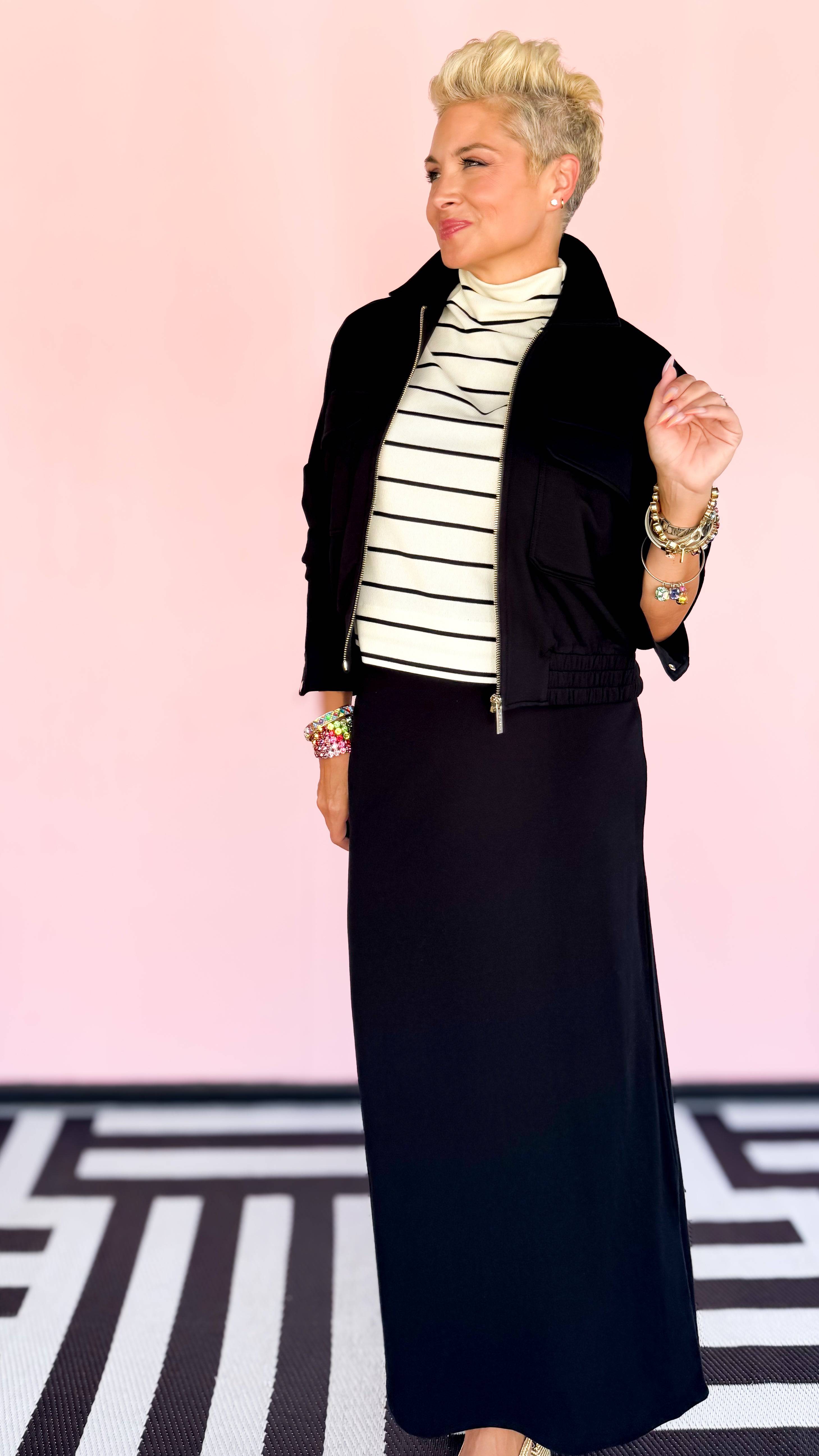 Charlie Striped Sweater Top/Cream - The BLVD