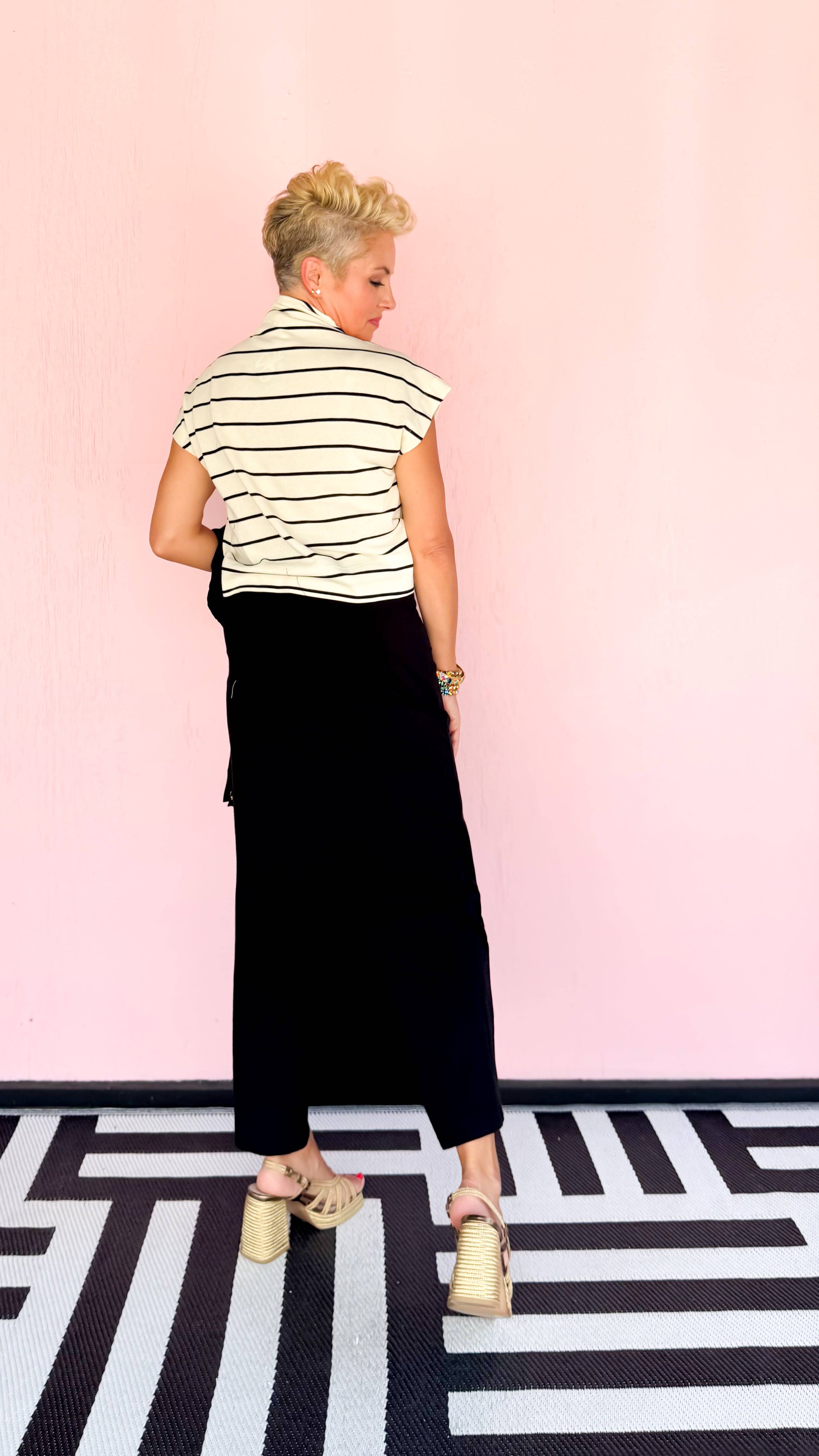 Charlie Striped Sweater Top/Cream - The BLVD