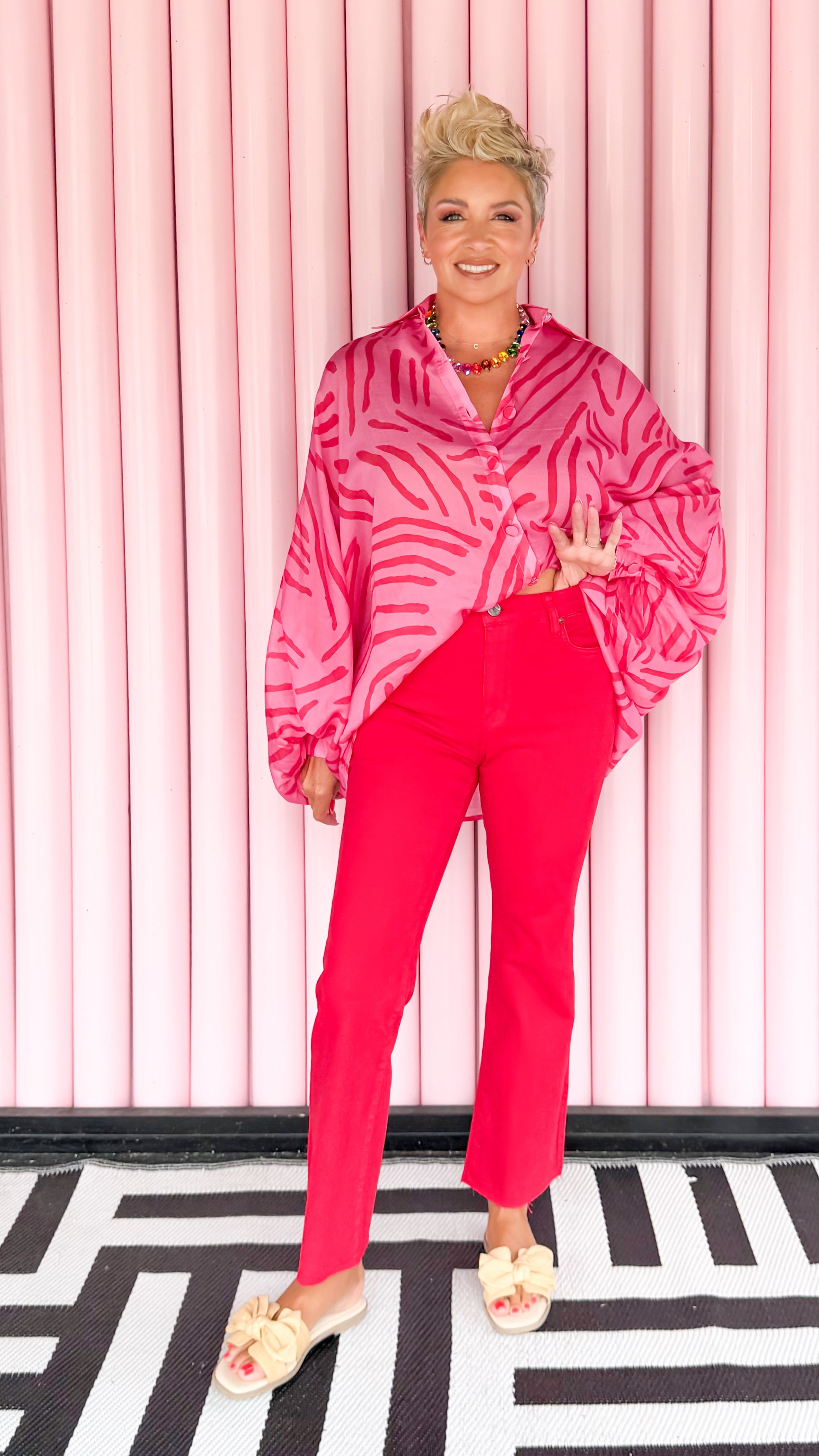 Kelsey High Rise Jean/Red