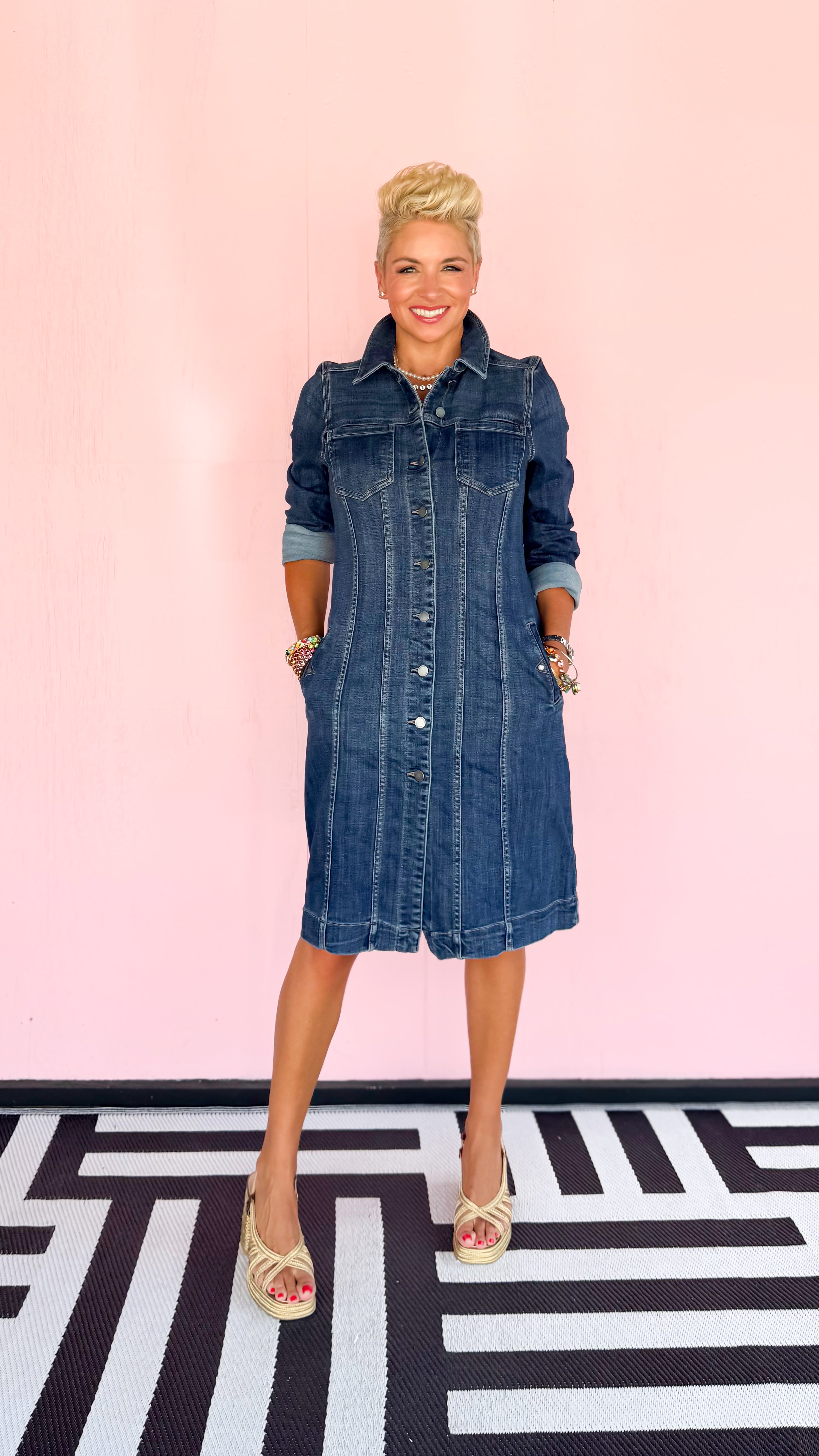 Ruthie Long Trucker Jacket/Dress/Blue