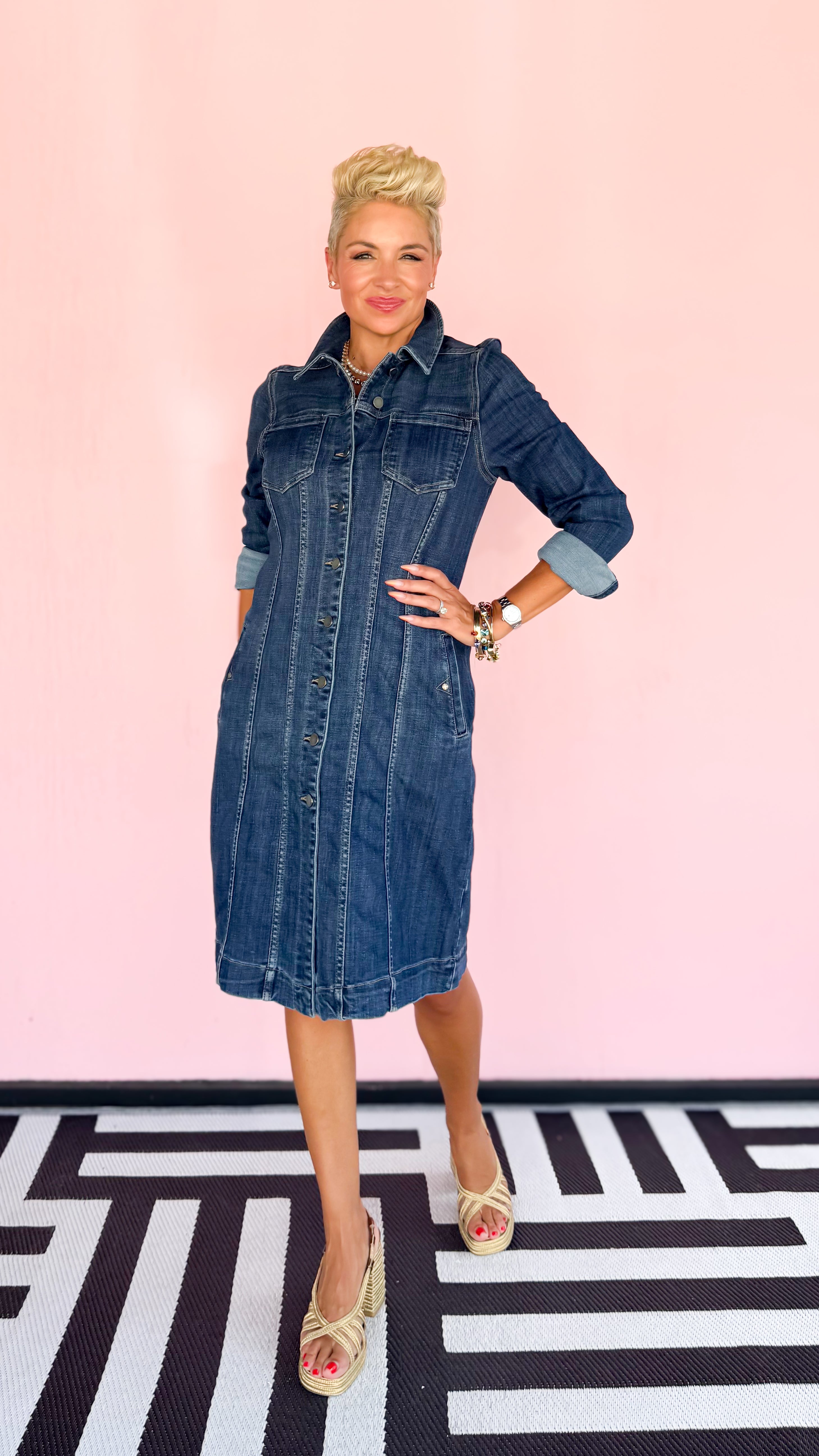 Ruthie Long Trucker Jacket/Dress/Blue