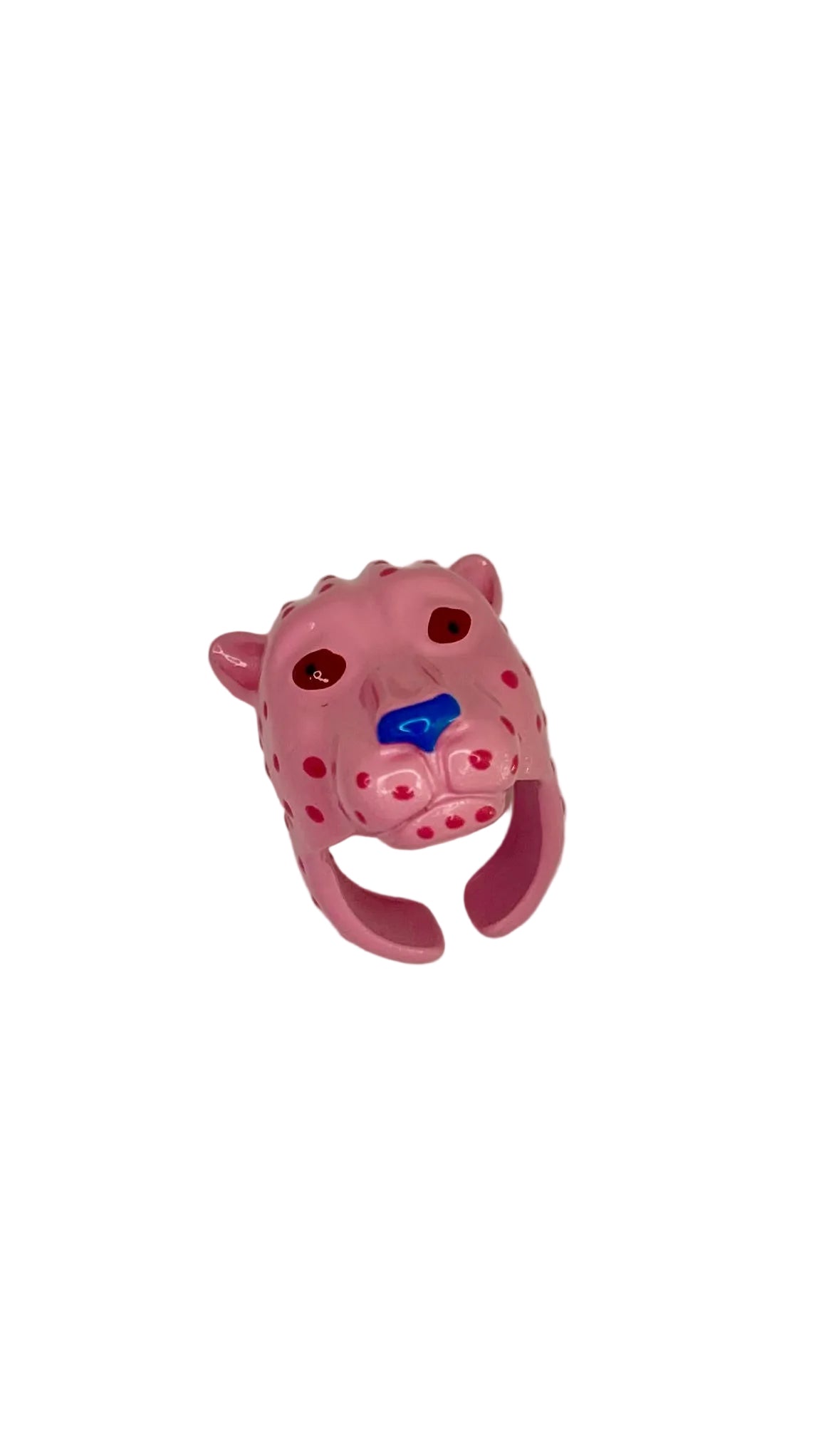 Large Enamel Leopard Ring/Pink