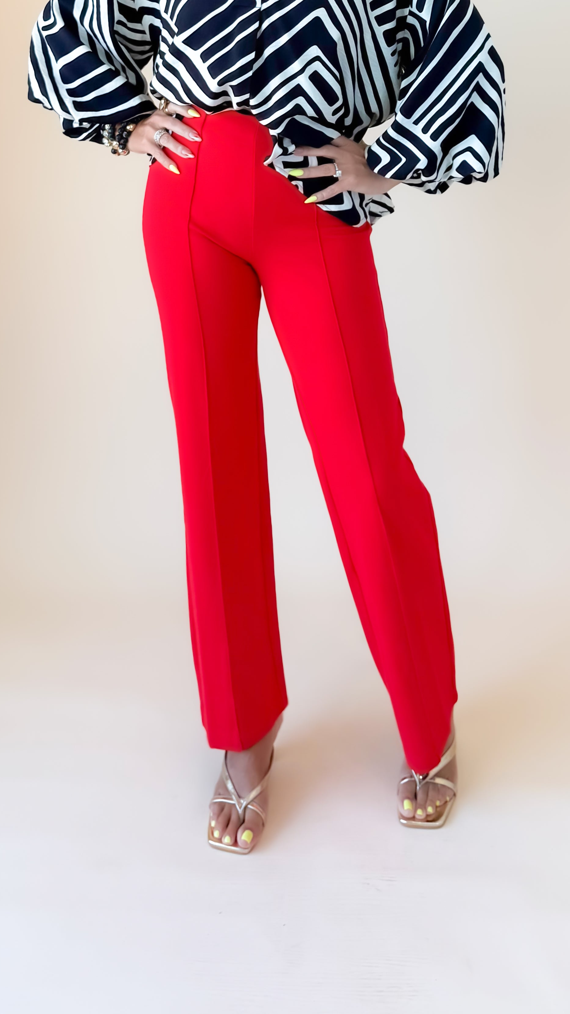 Sally Stretch Pants/Red