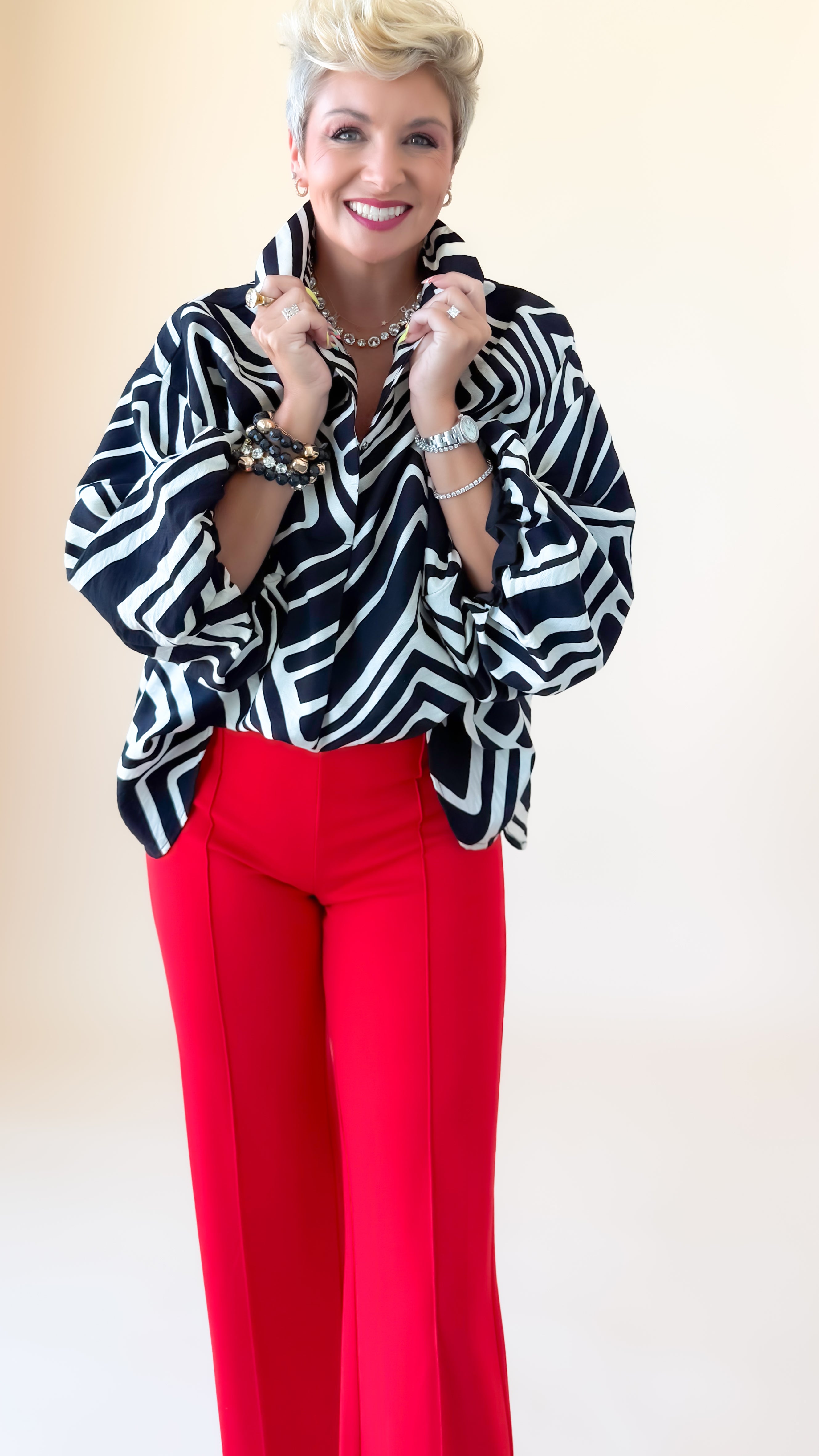 Anna Abstract Top/Black