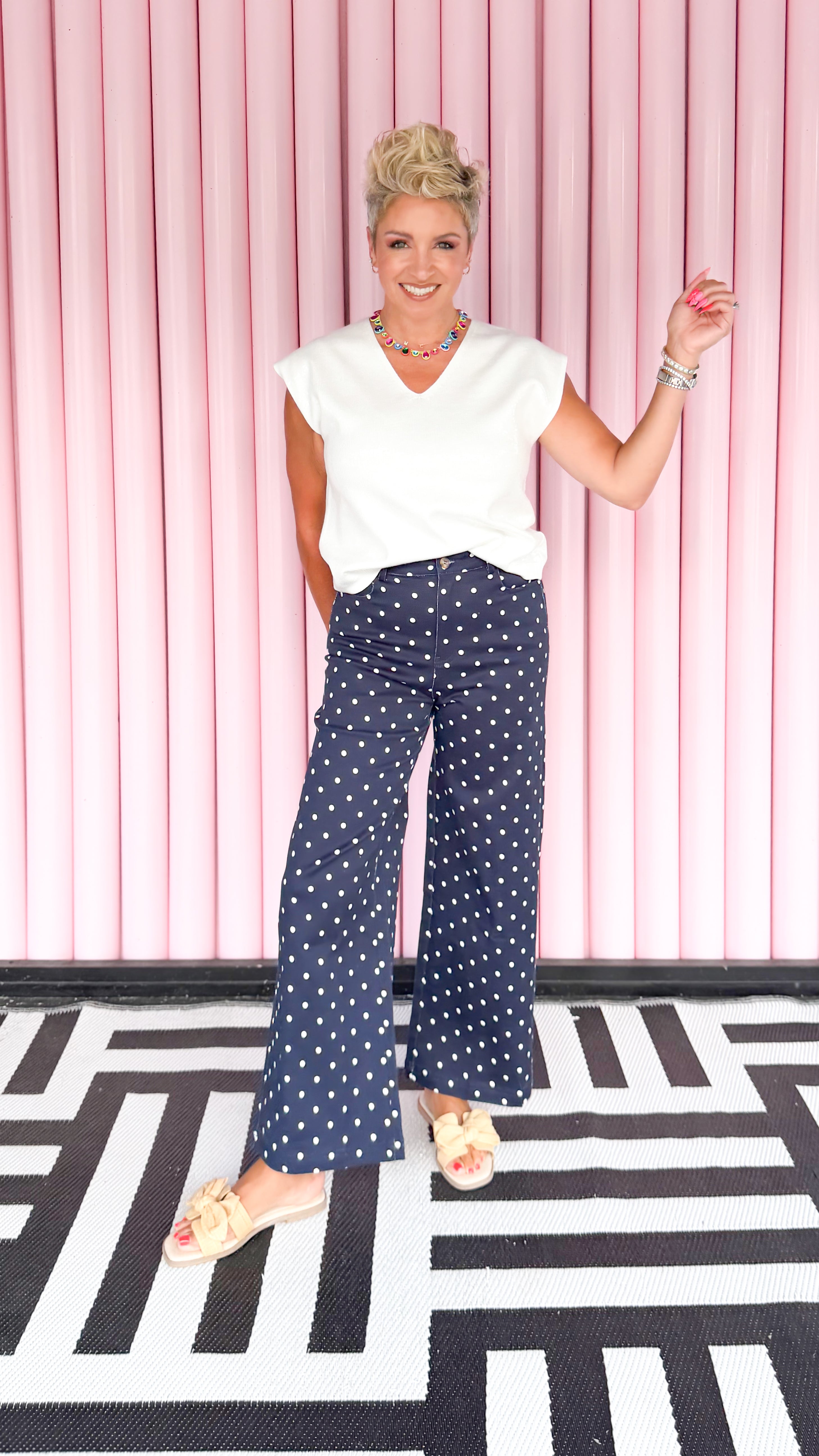 Patsy Polka Dot Jeans/Navy