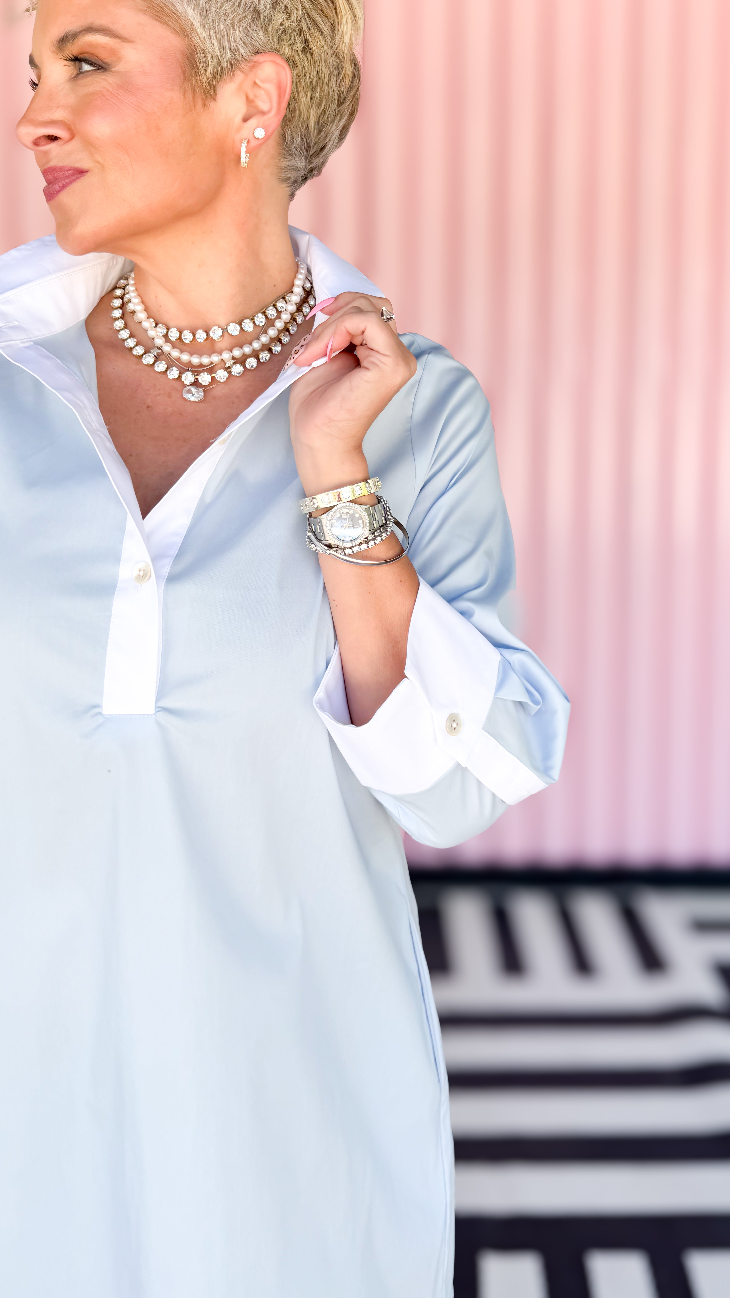 Shirt Tail Dress in Periwinkle