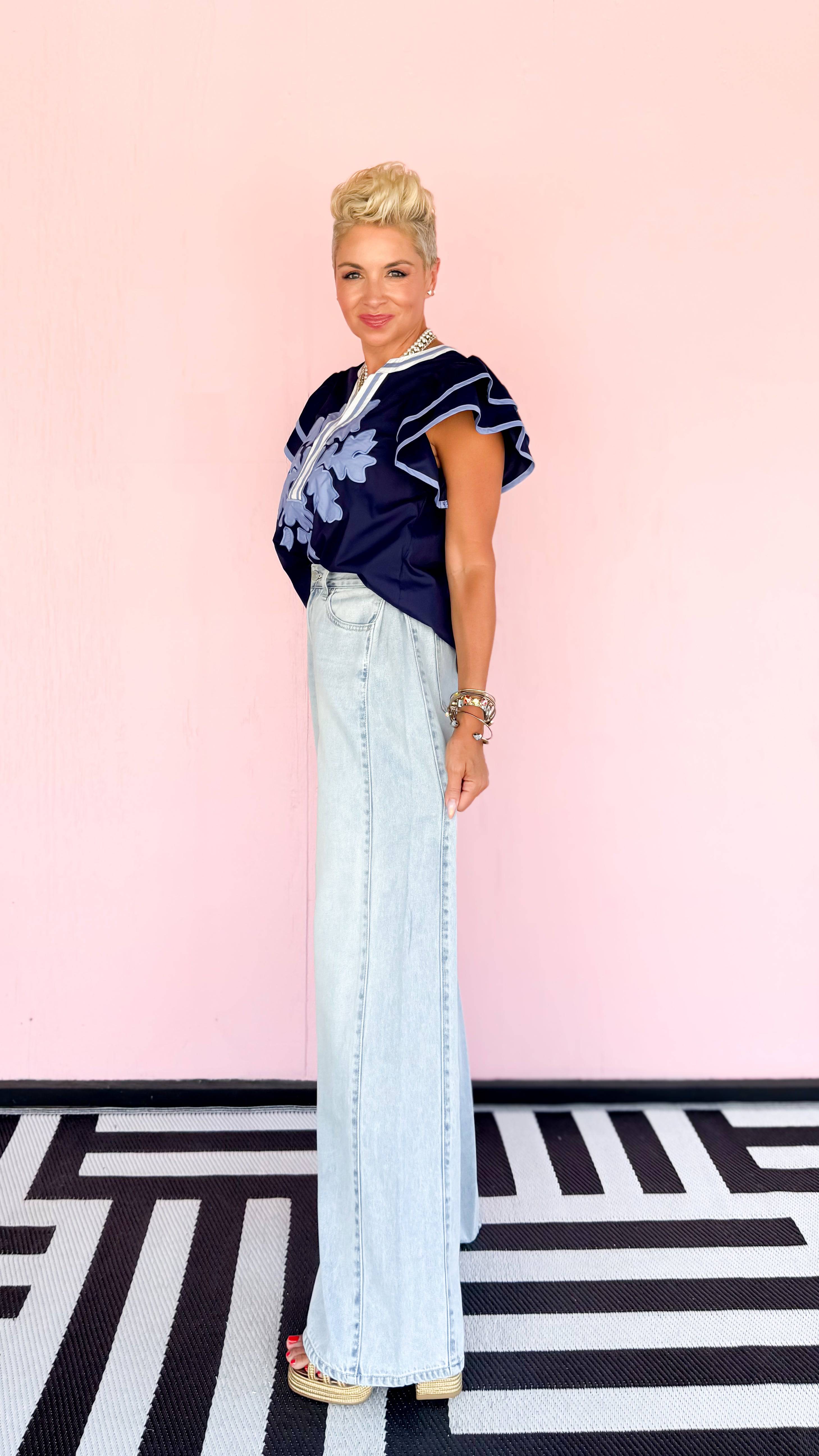Low Slung Wide Leg Jean - The BLVD