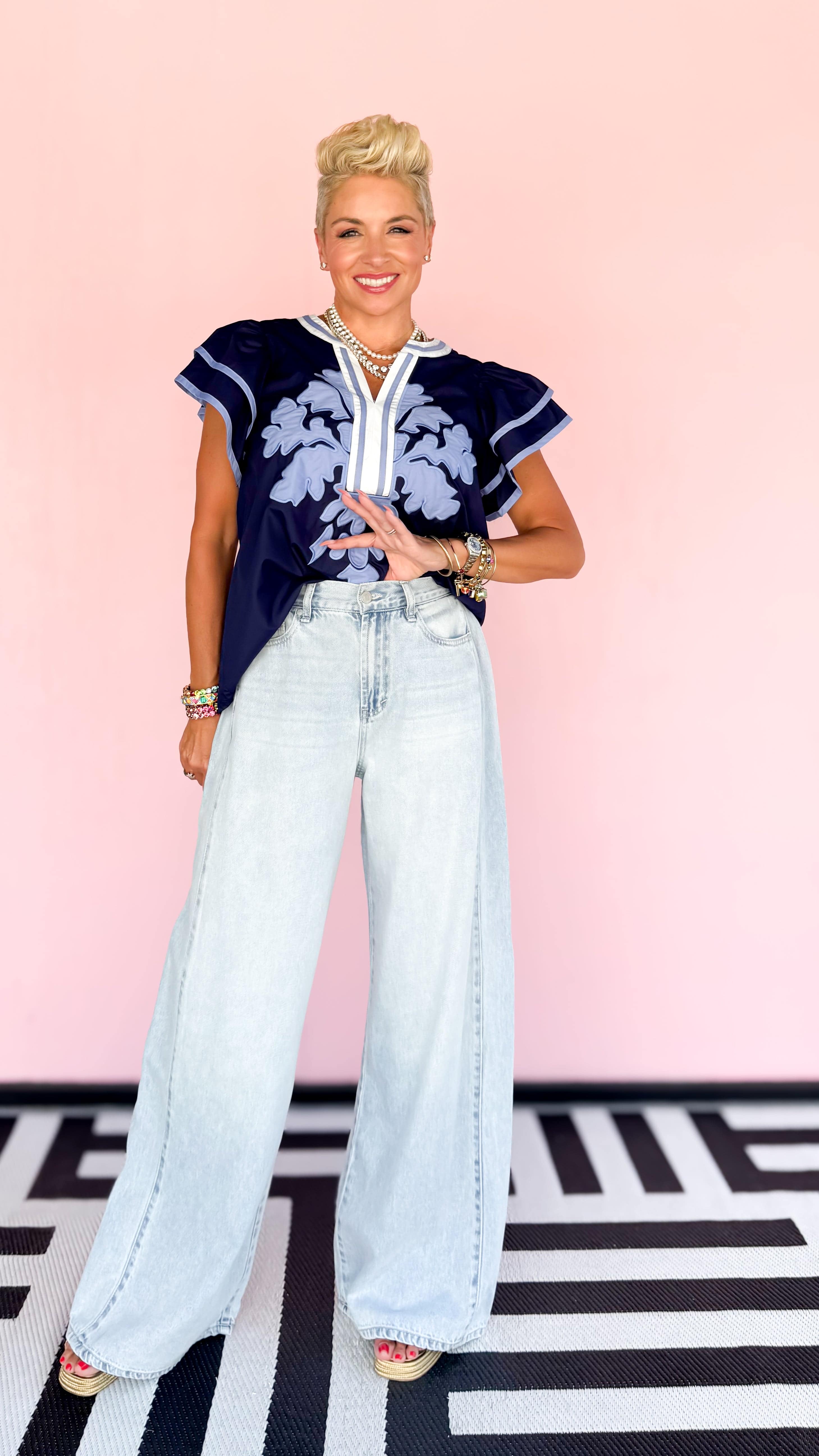Low Slung Wide Leg Jean - The BLVD