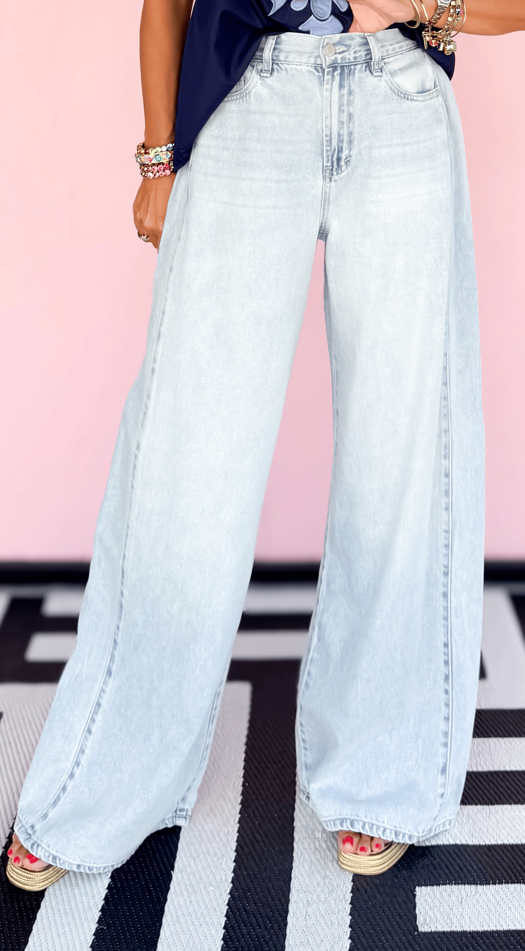 Low Slung Wide Leg Jean - The BLVD
