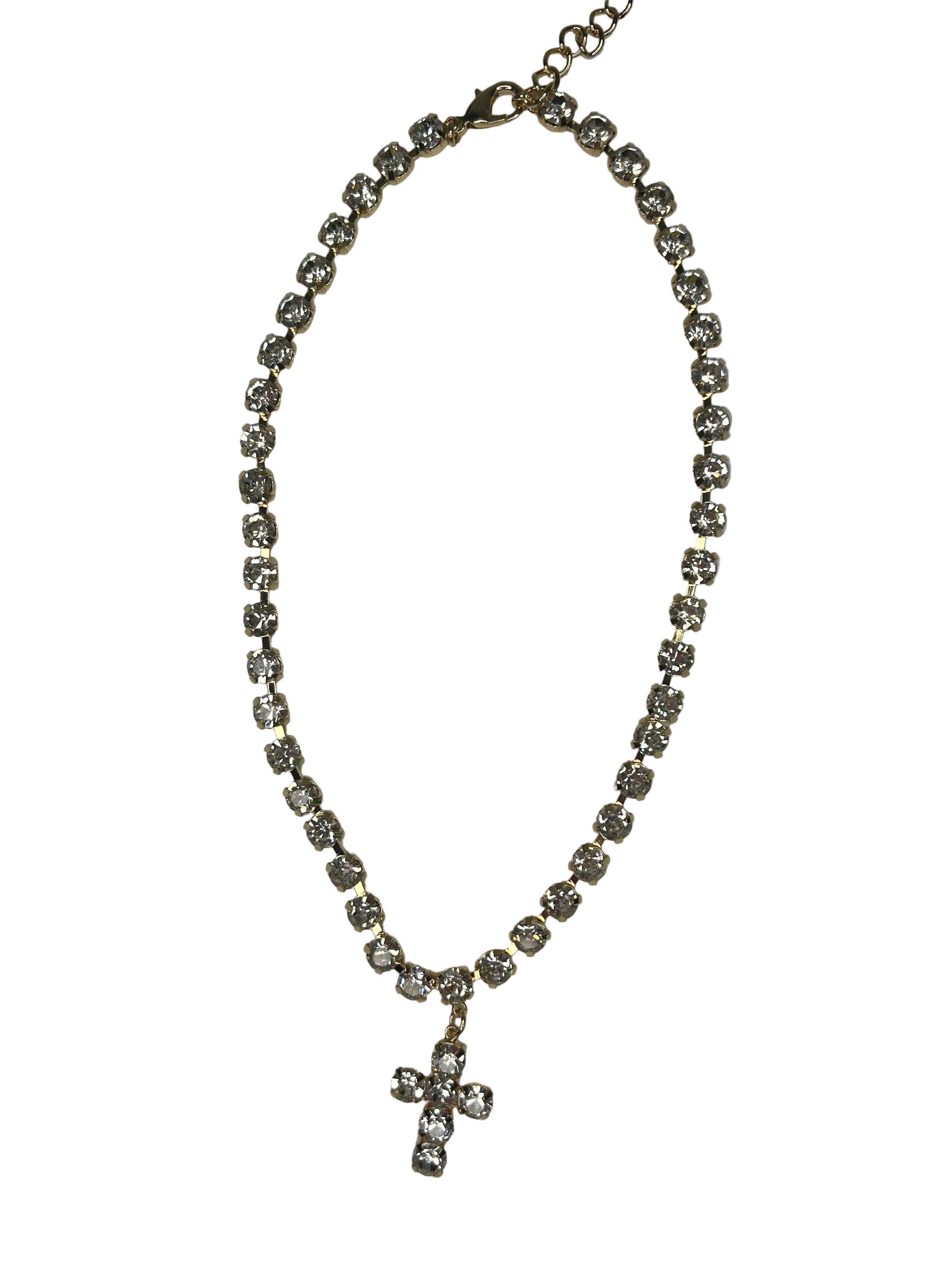Rhinestone Cross Necklace