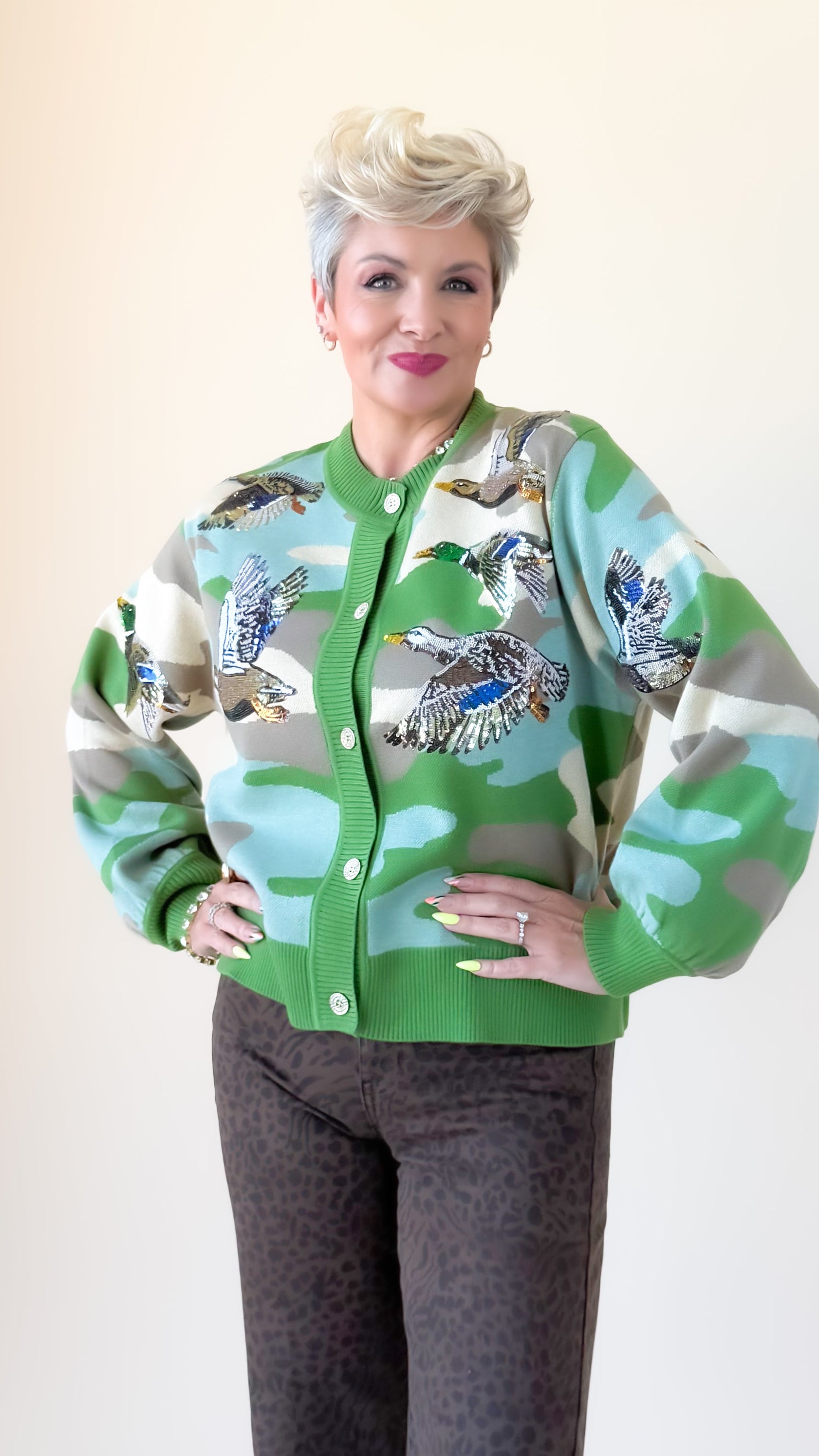 Flying Ducks Cardigan/Camo
