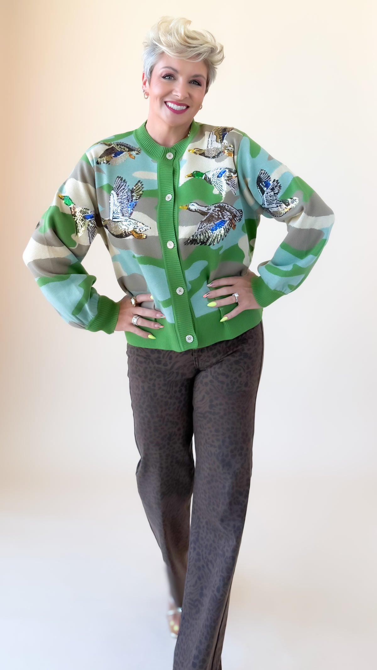 Flying Ducks Cardigan/Camo