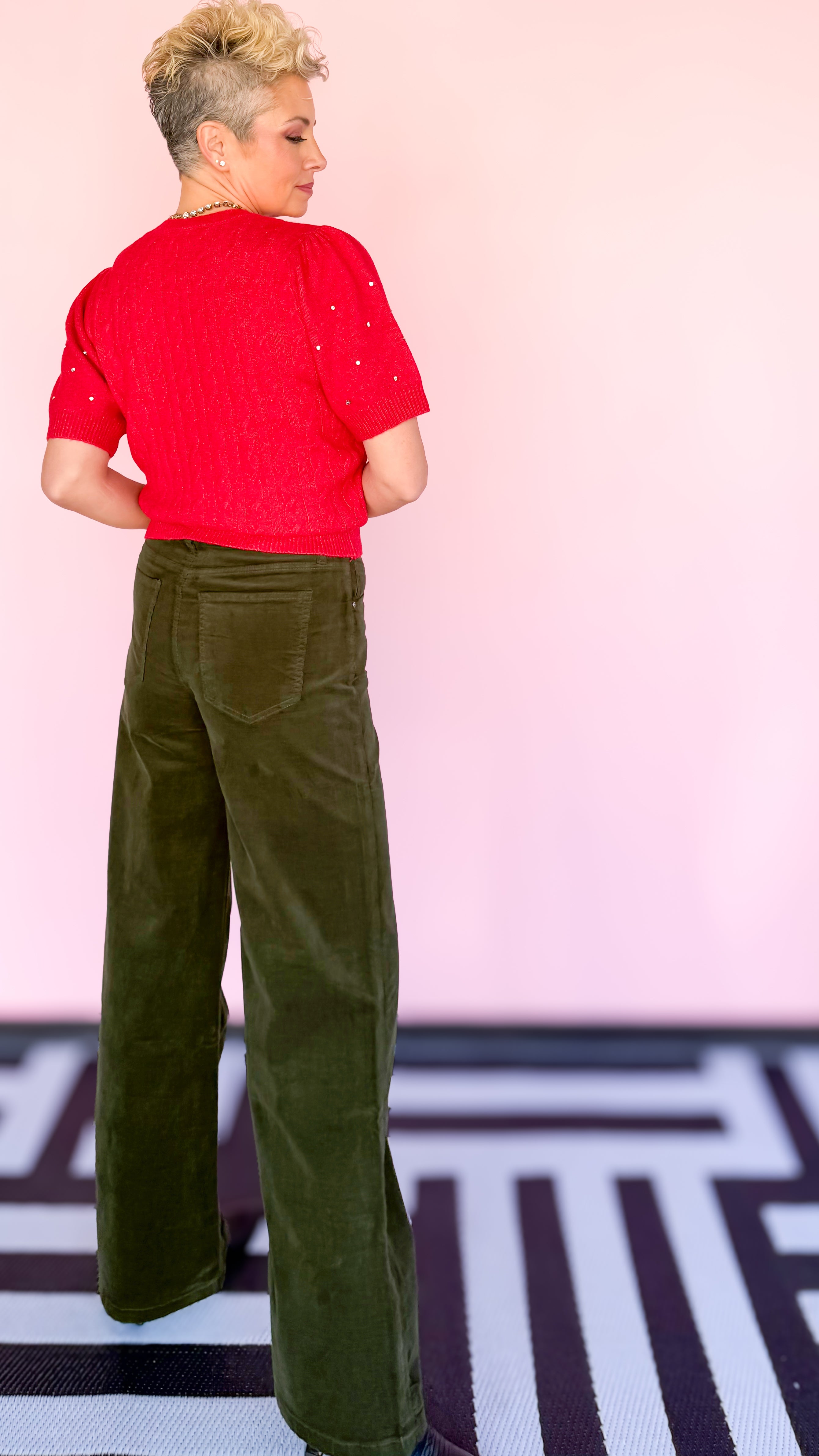 Green High Rise Wide Leg