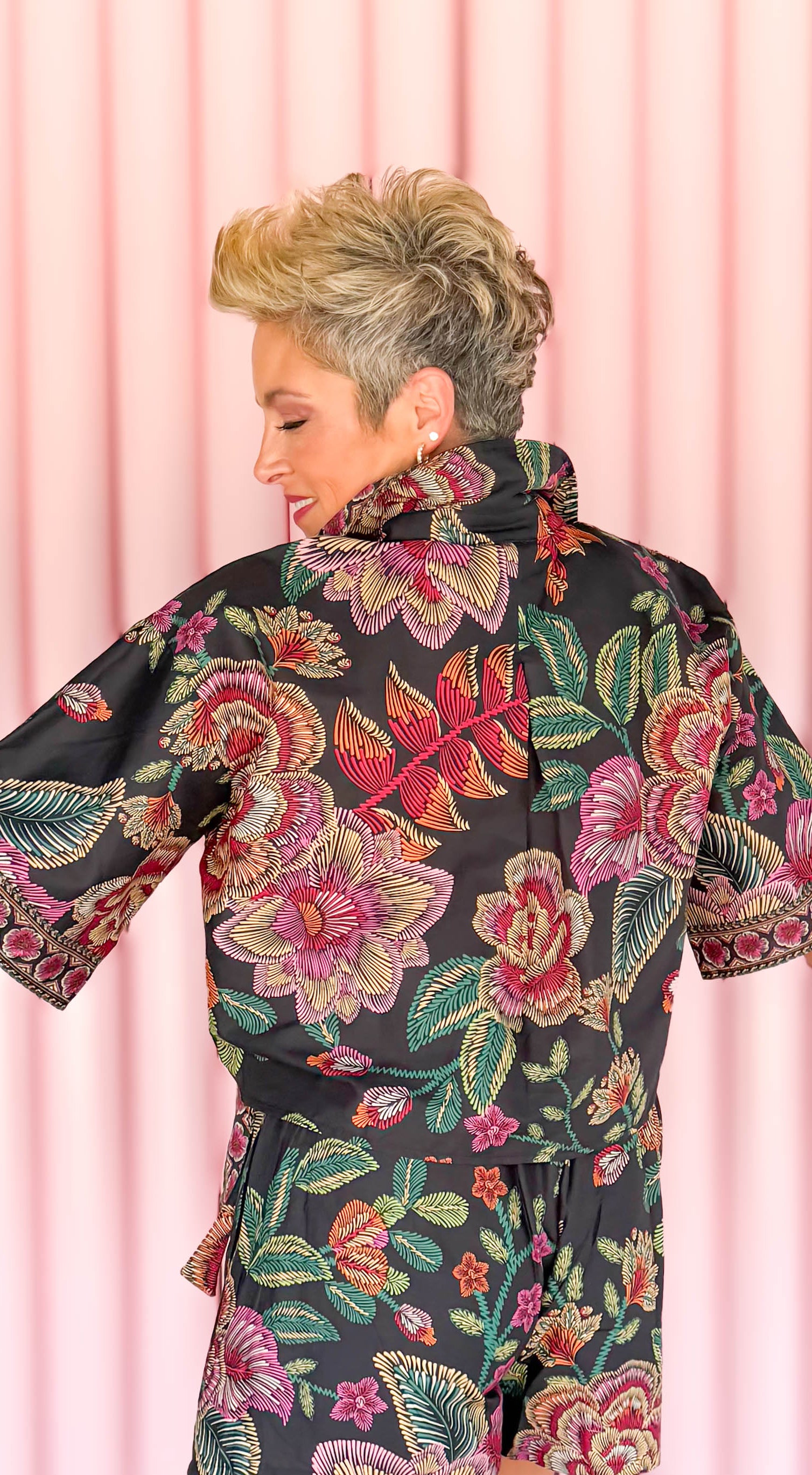 Leilani Floral Top/Black