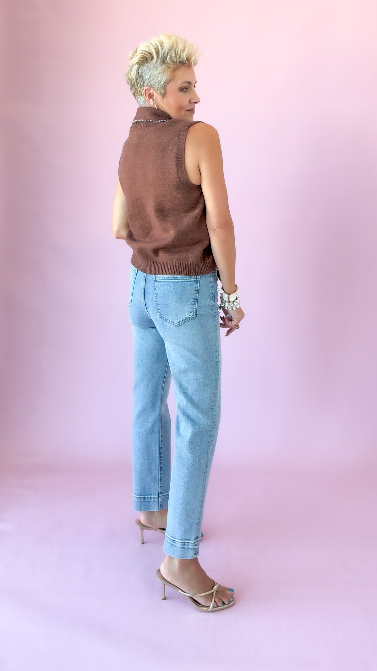 Aubrey Scarf Sweater/Brown