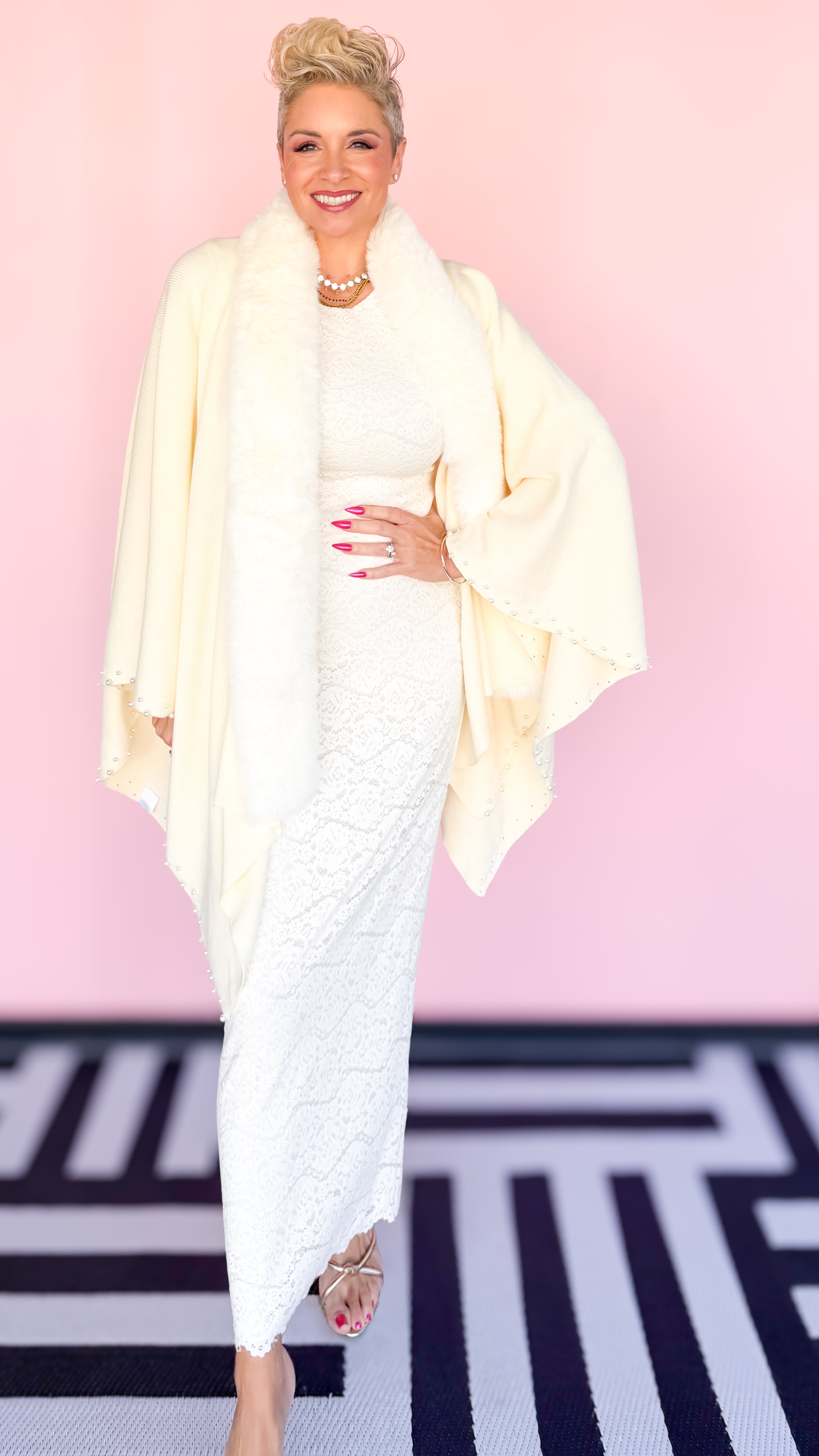 Via Lace Midi Skirt/Cream