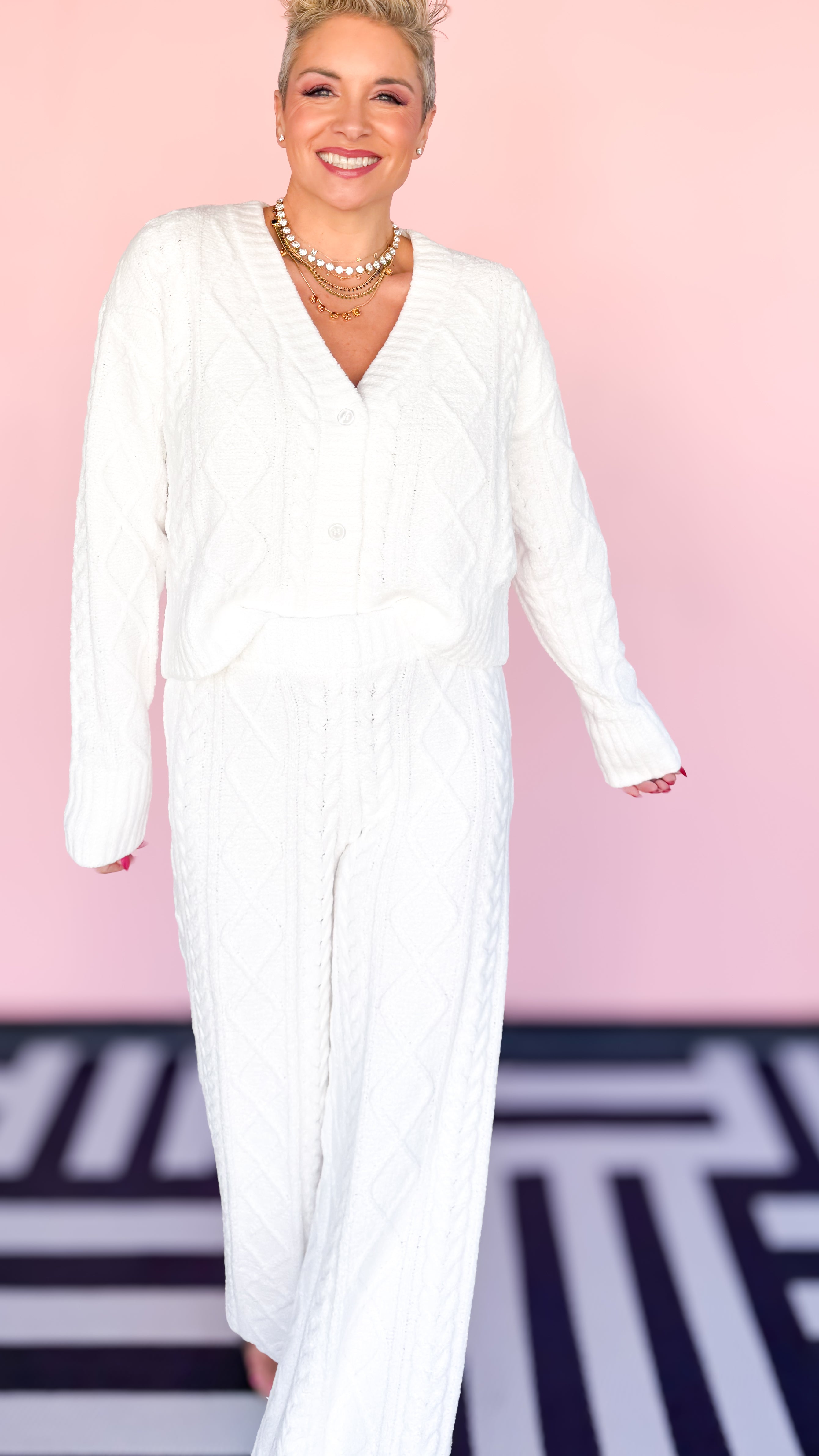 Elsa Cable Cardigan/Ivory