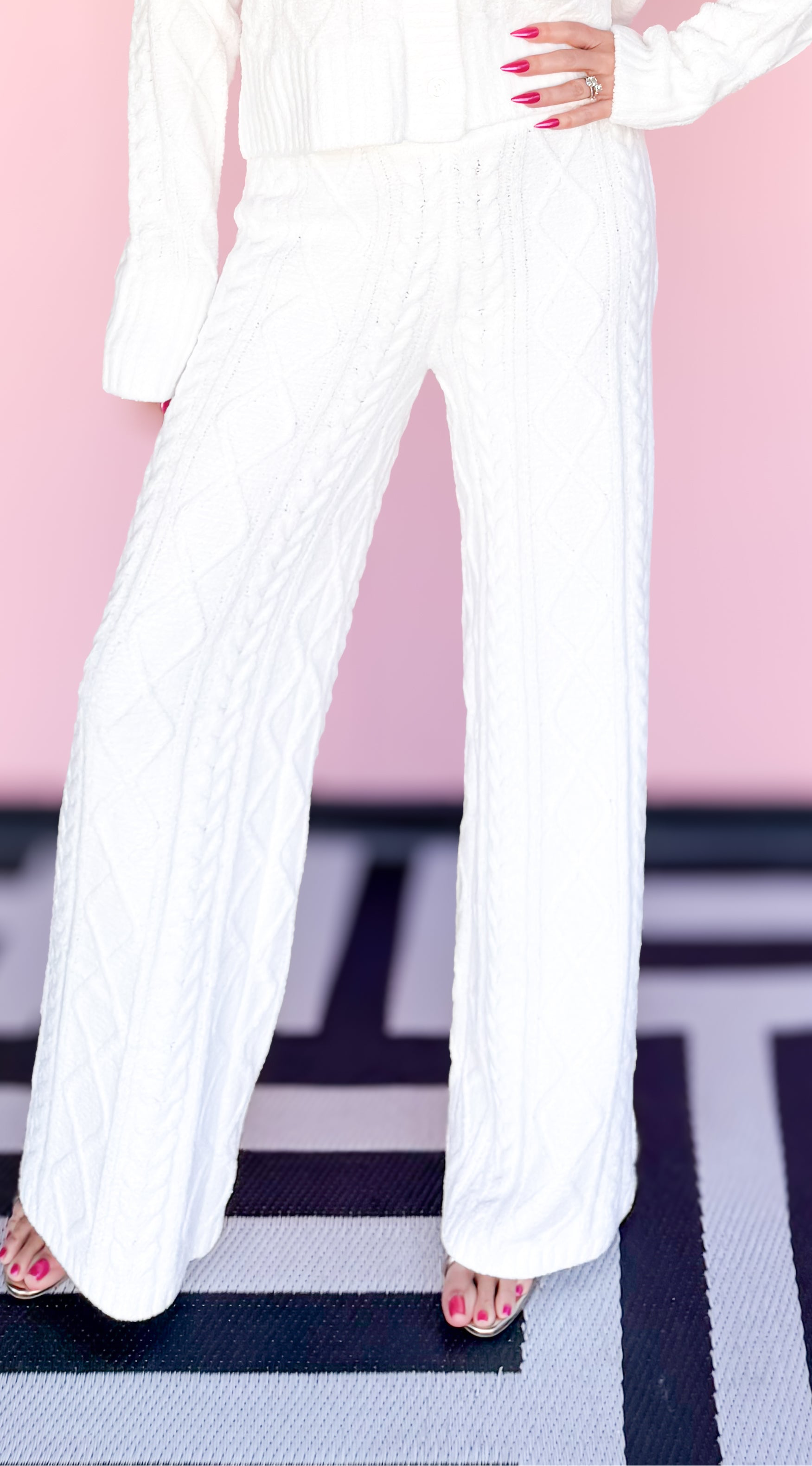 Gemma Cable Pants/Ivory