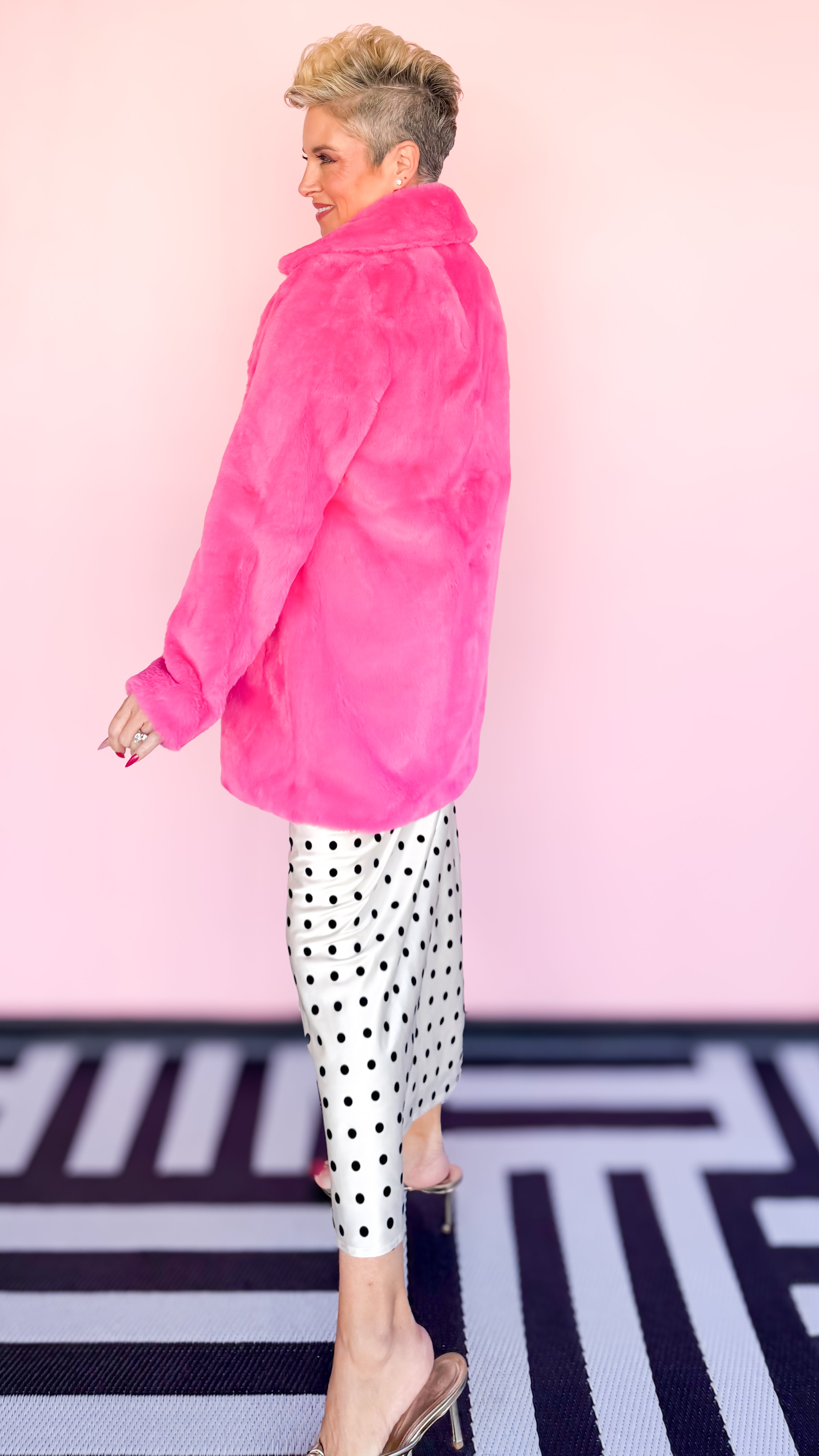 Hottie Faux Fur Coat/Pink