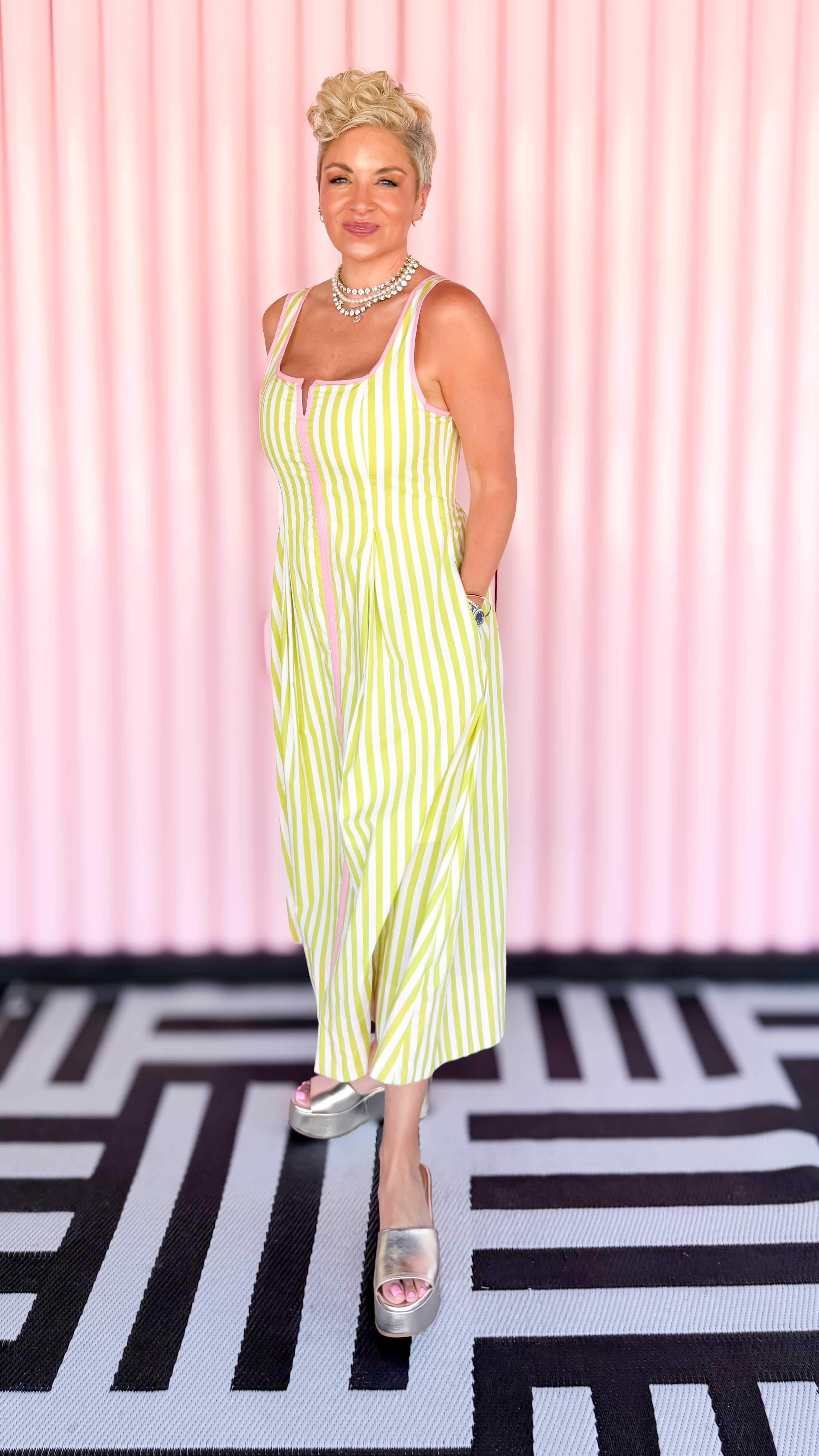 Tere Striped Sundress/Green
