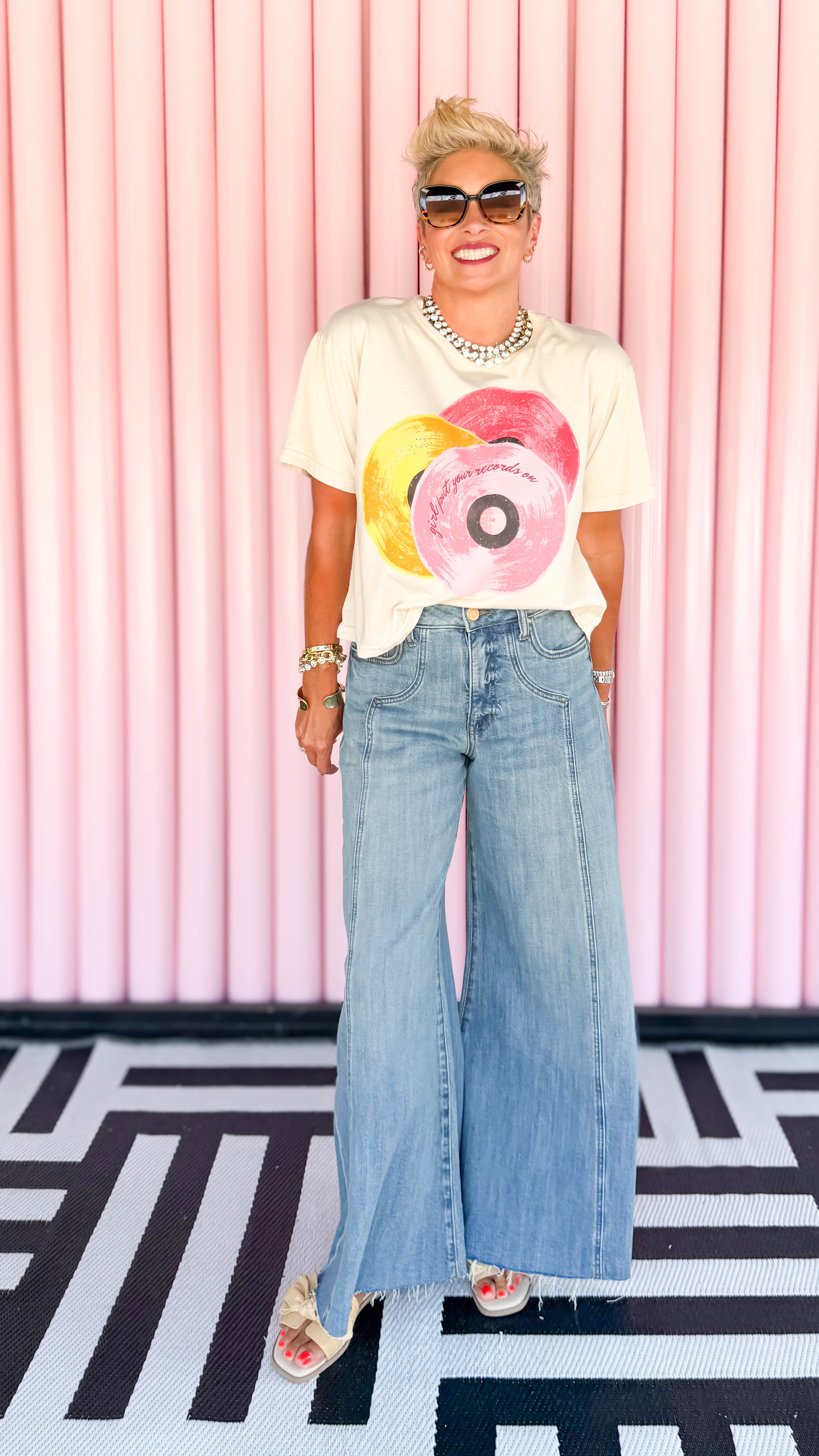 Girl Put Your Records On T-Shirt/Cream