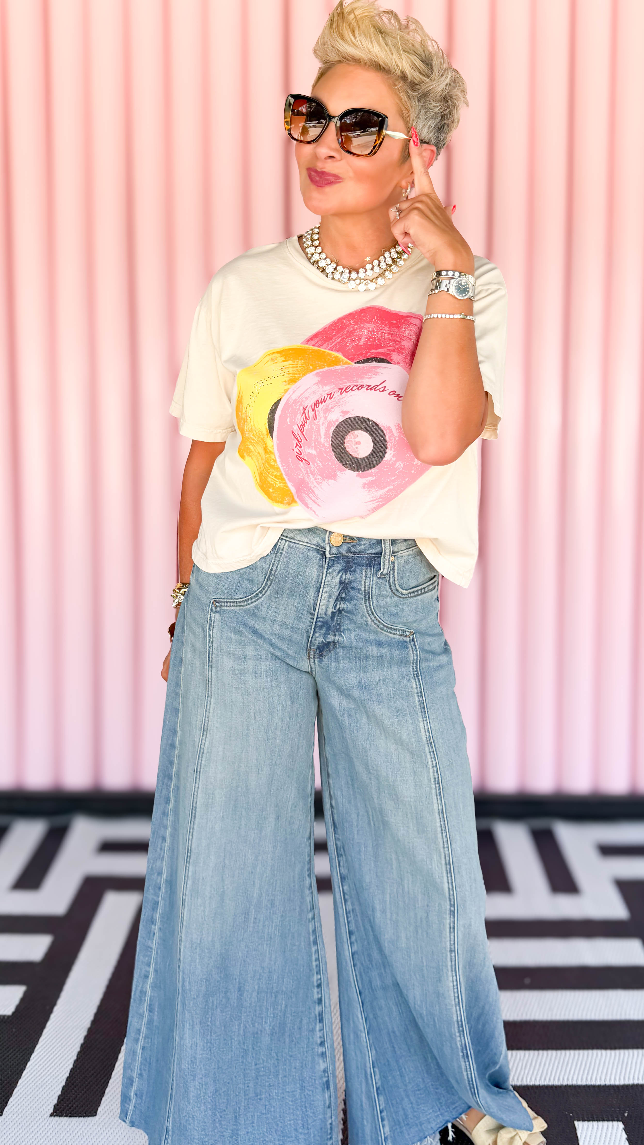 Girl Put Your Records On T-Shirt/Cream