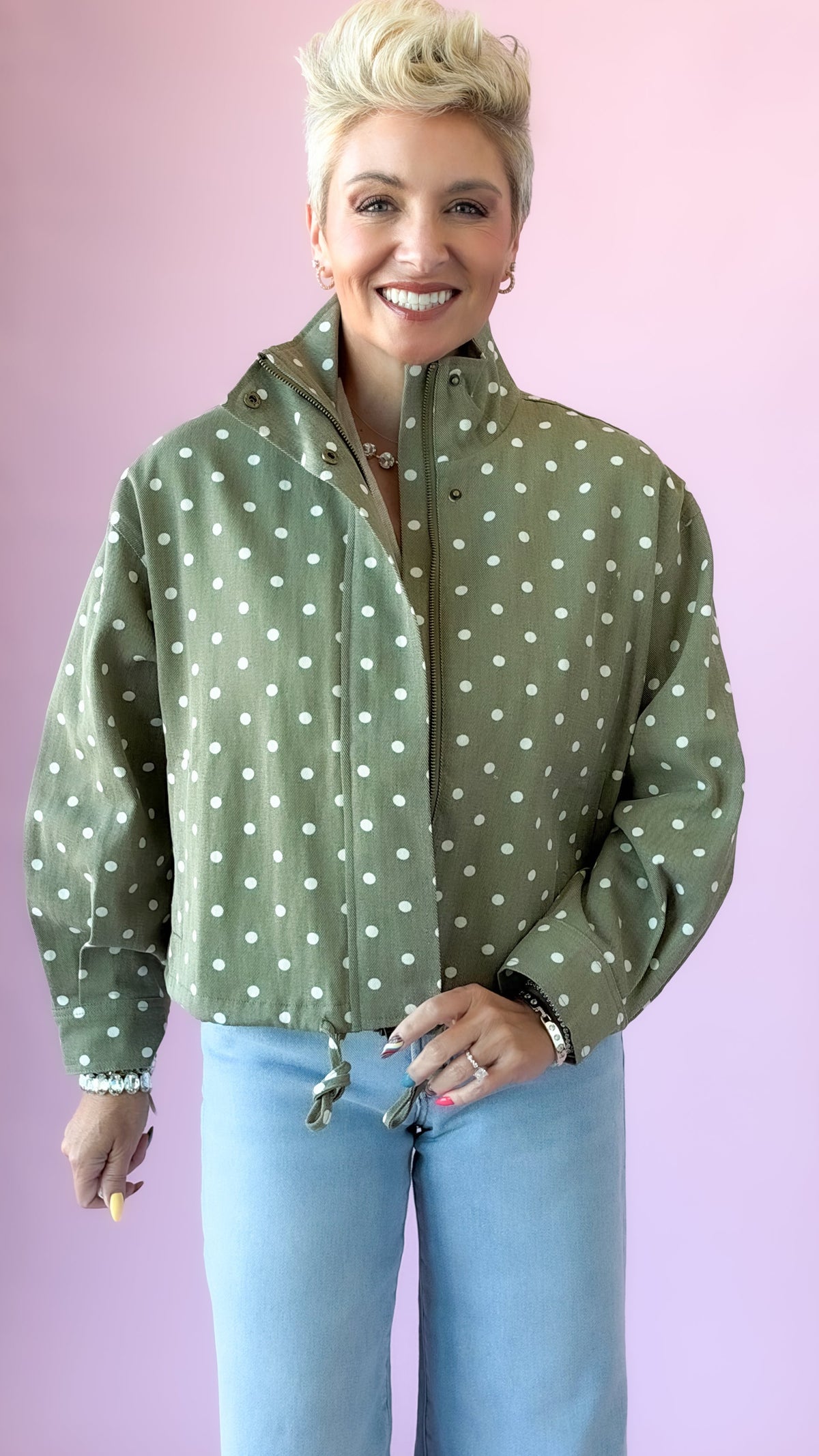 Polka Dot Jacket/Olive
