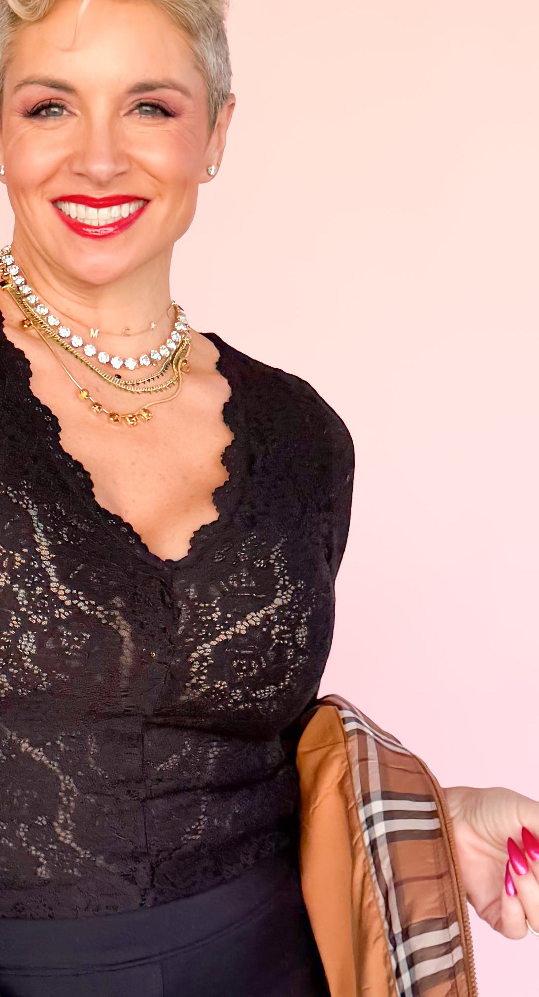 Nightfall Lace V-Neck Bodysuit/Black