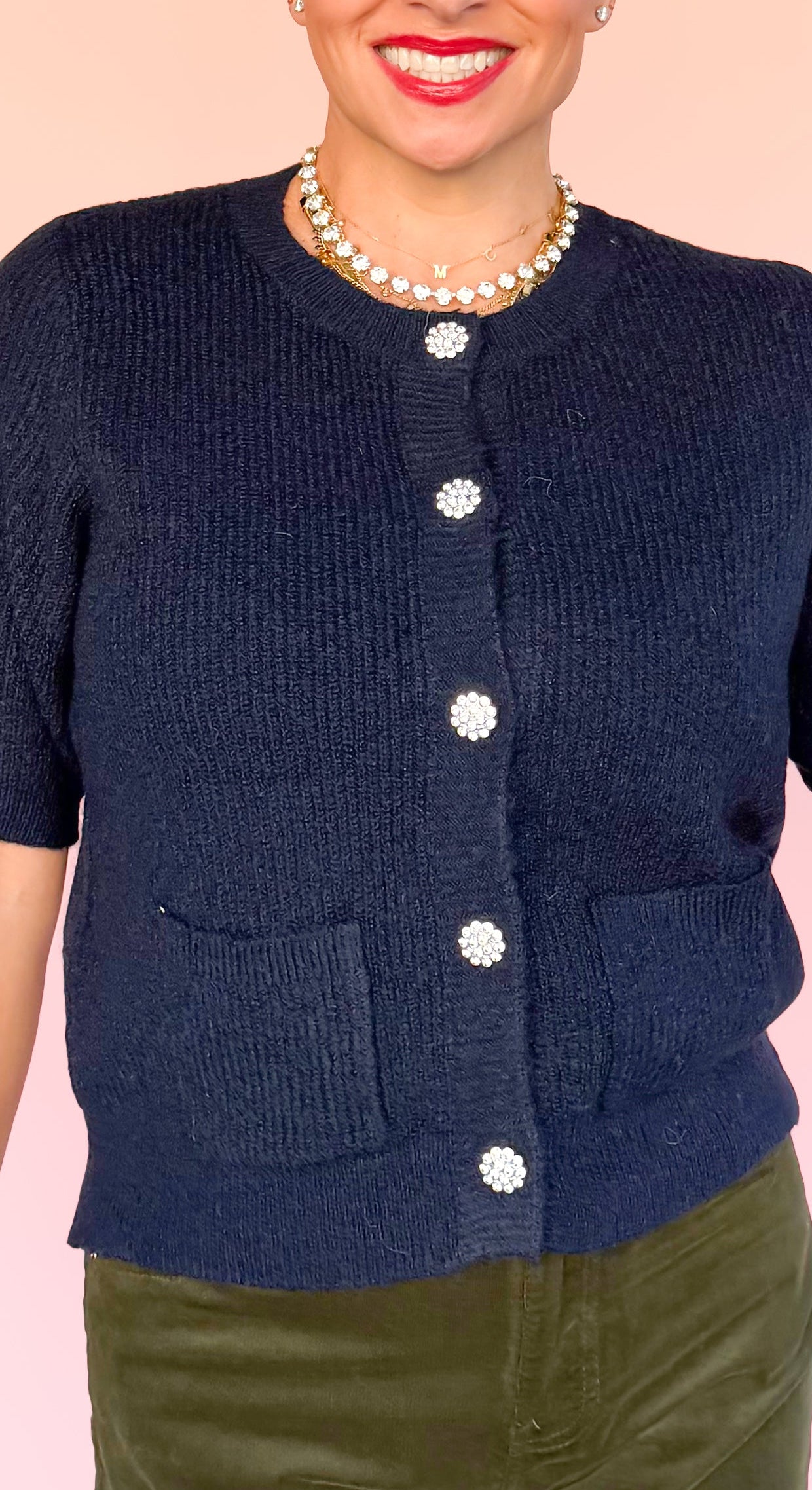 Short Sleeve Cardi Sweater - The BLVD