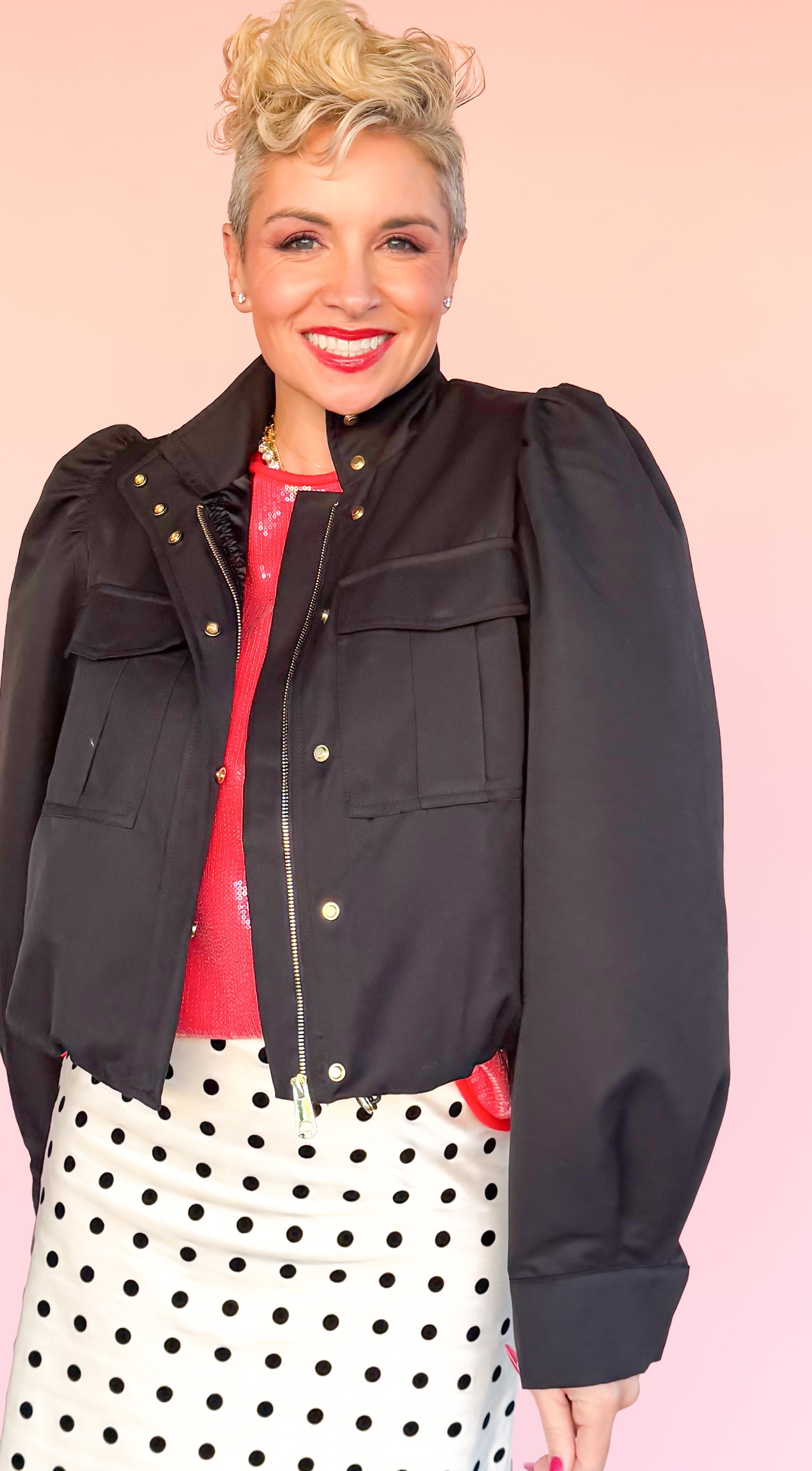 Technical Drawstring Bomber Jacket/Black