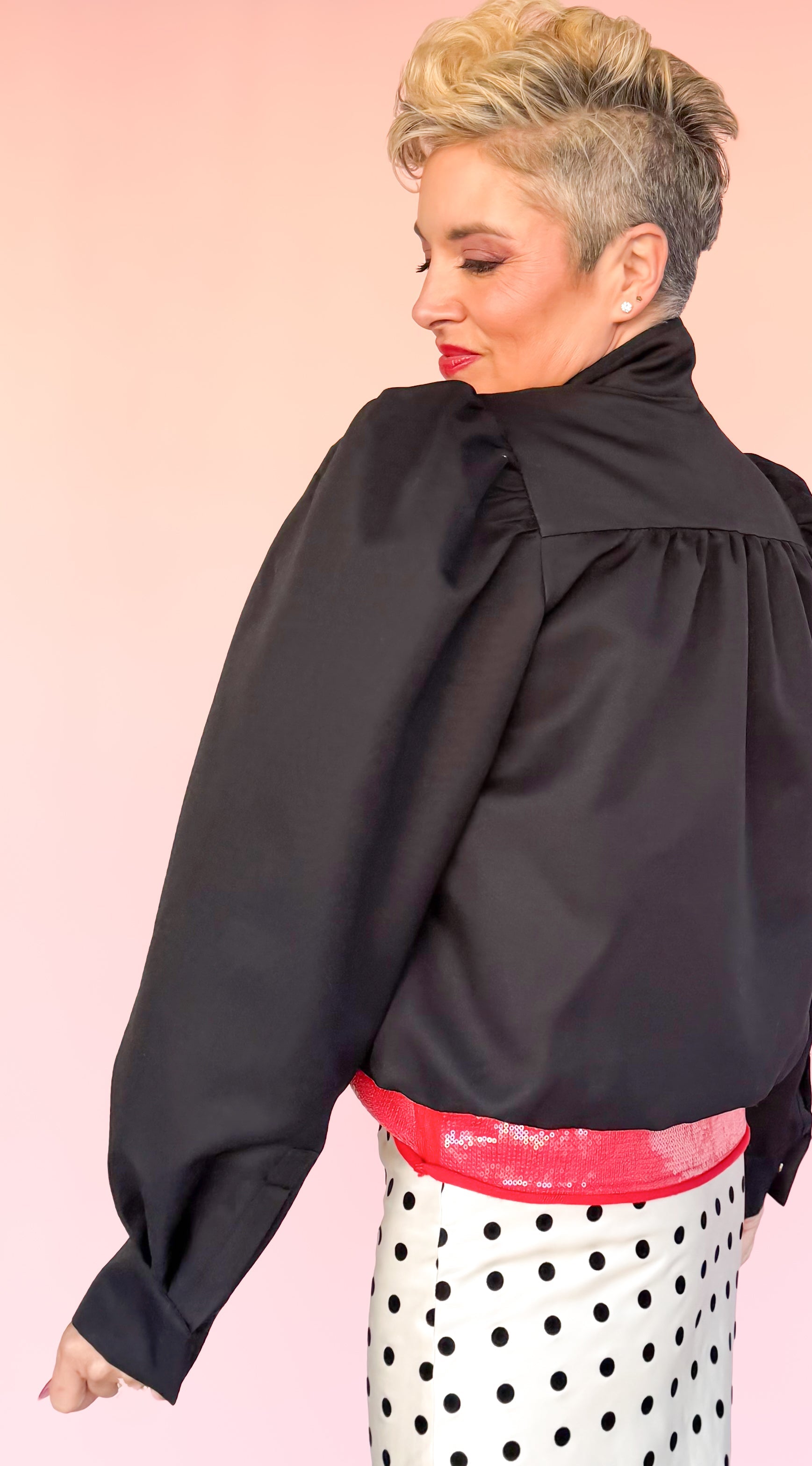 Technical Drawstring Bomber Jacket/Black