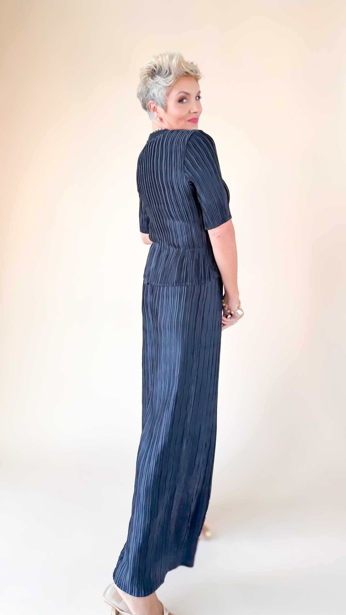 Bridget Plissé Pants/Navy