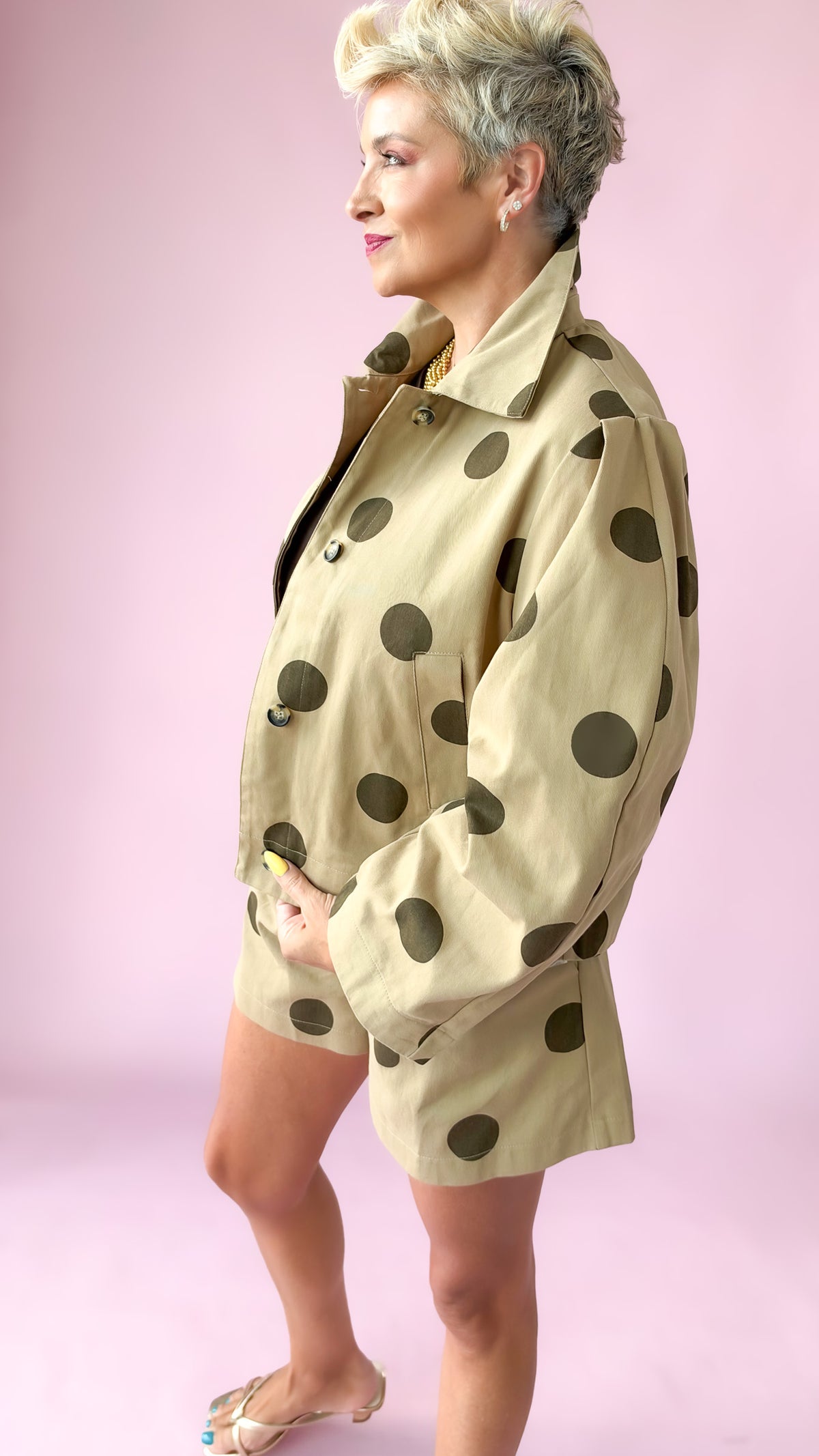 Polka Dot Jacket/Taupe
