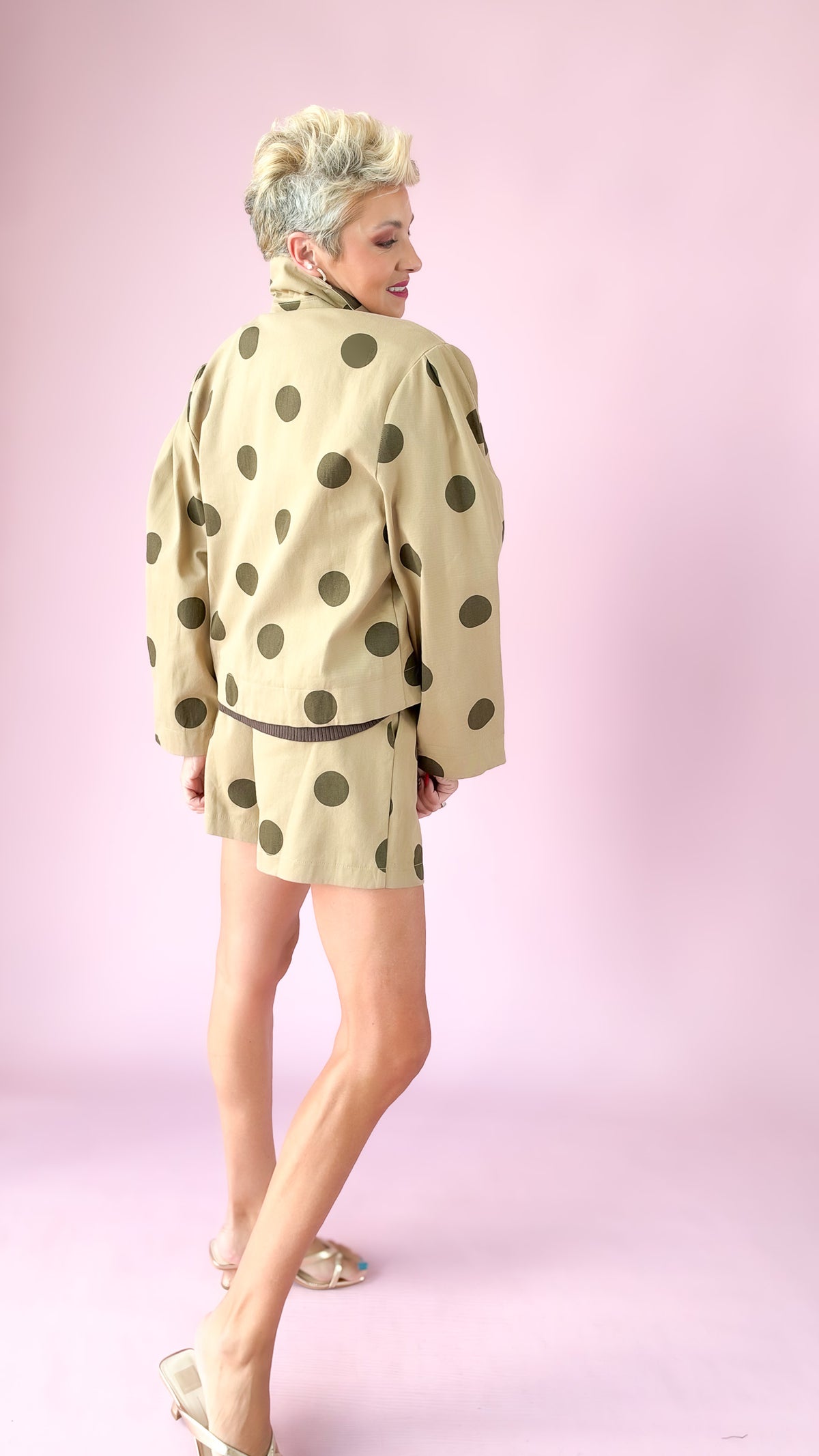 Polka Dot Jacket/Taupe