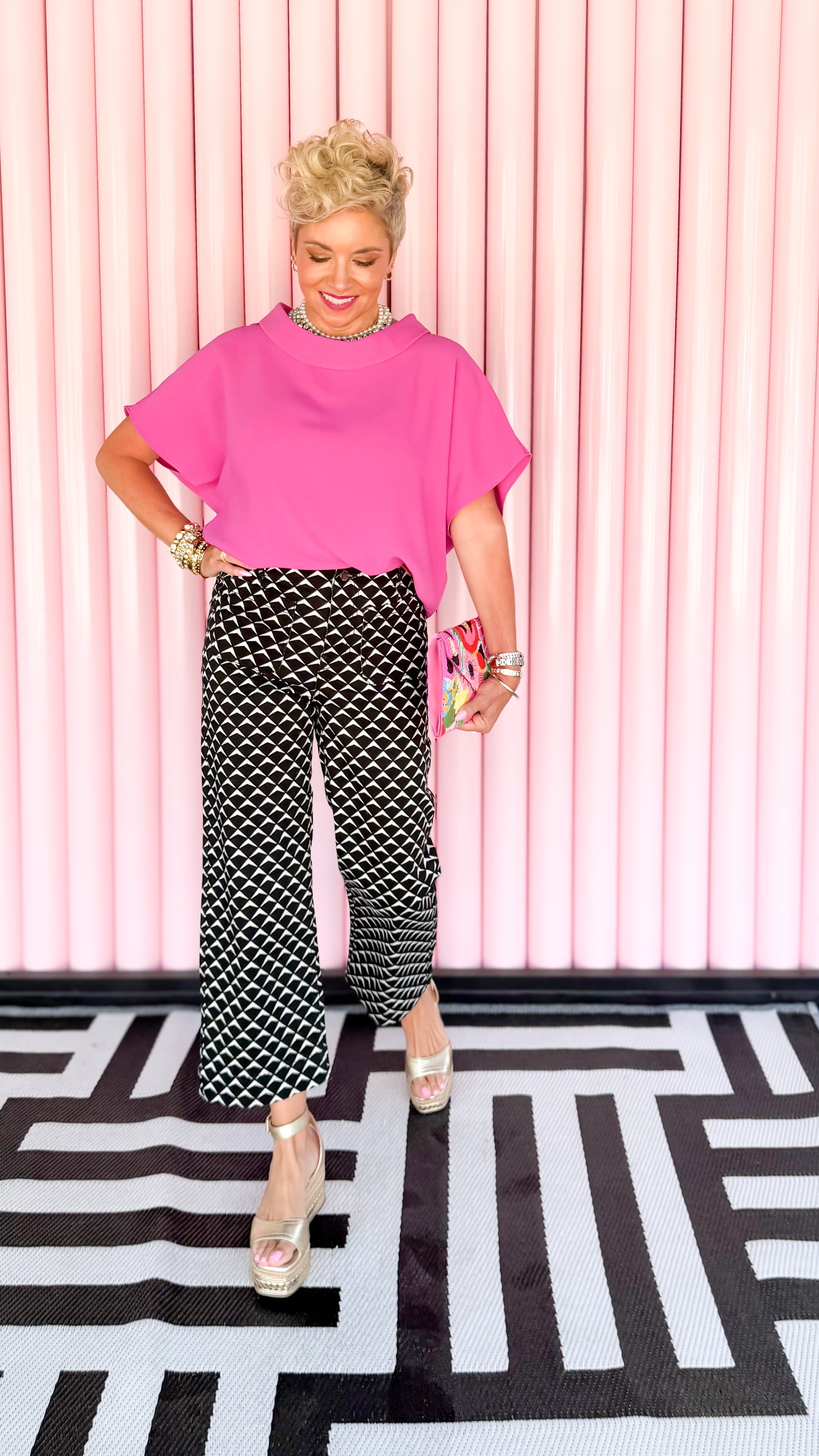 Fishtail Pattern Jeans/Black