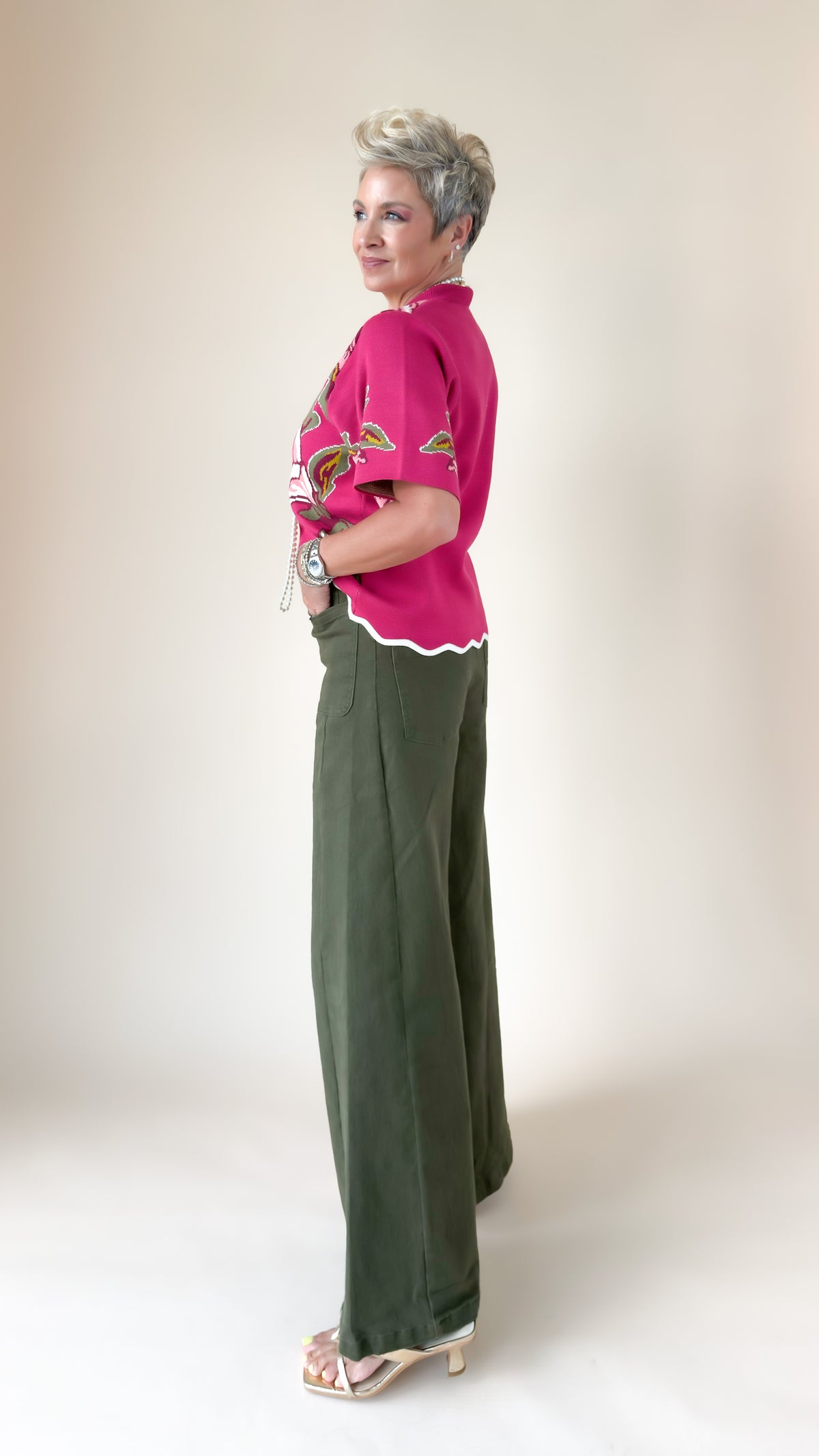 Willow Wide Leg Jeans/Olive