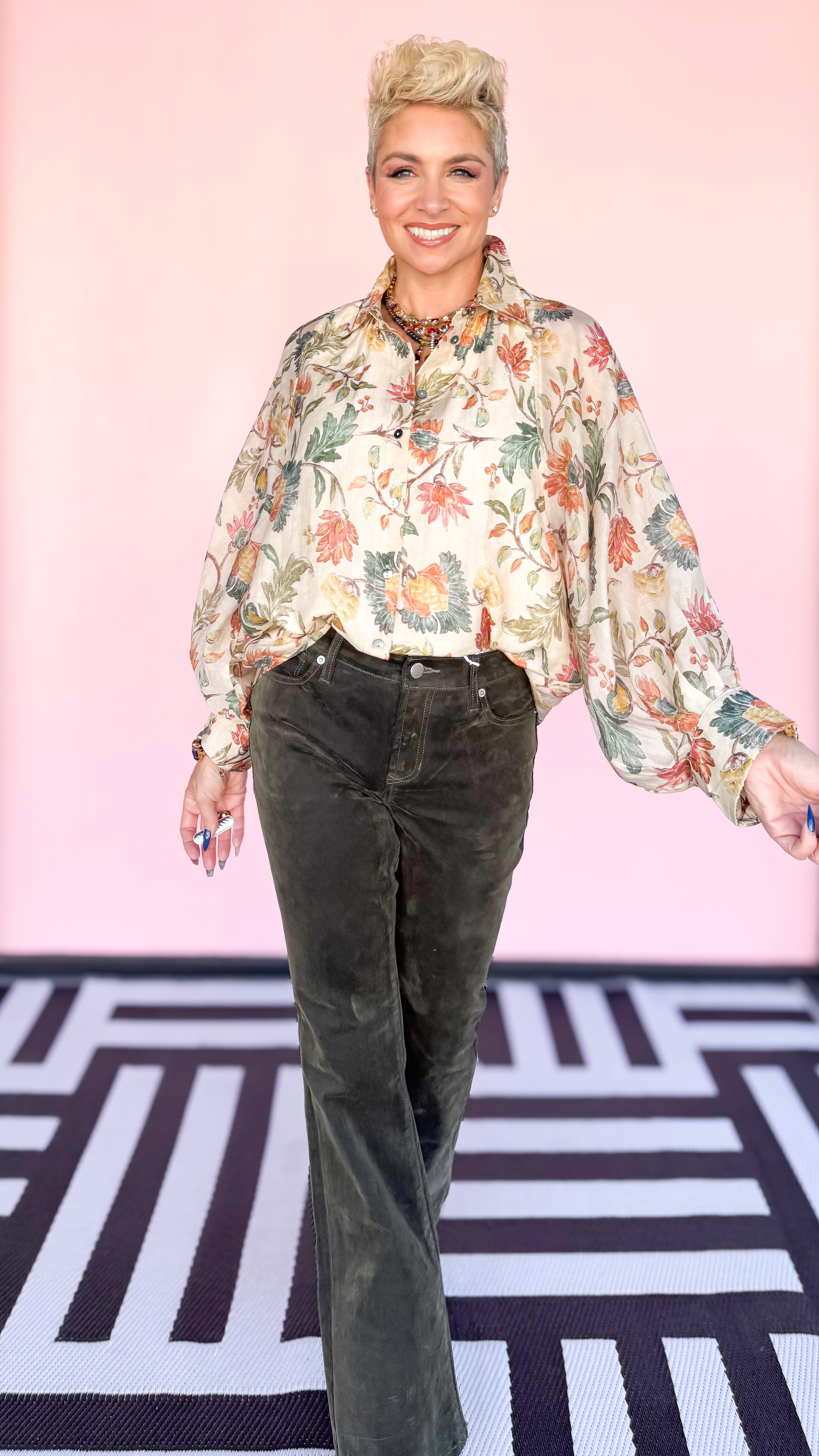 Adria Floral Blouse/Ecru - The BLVD