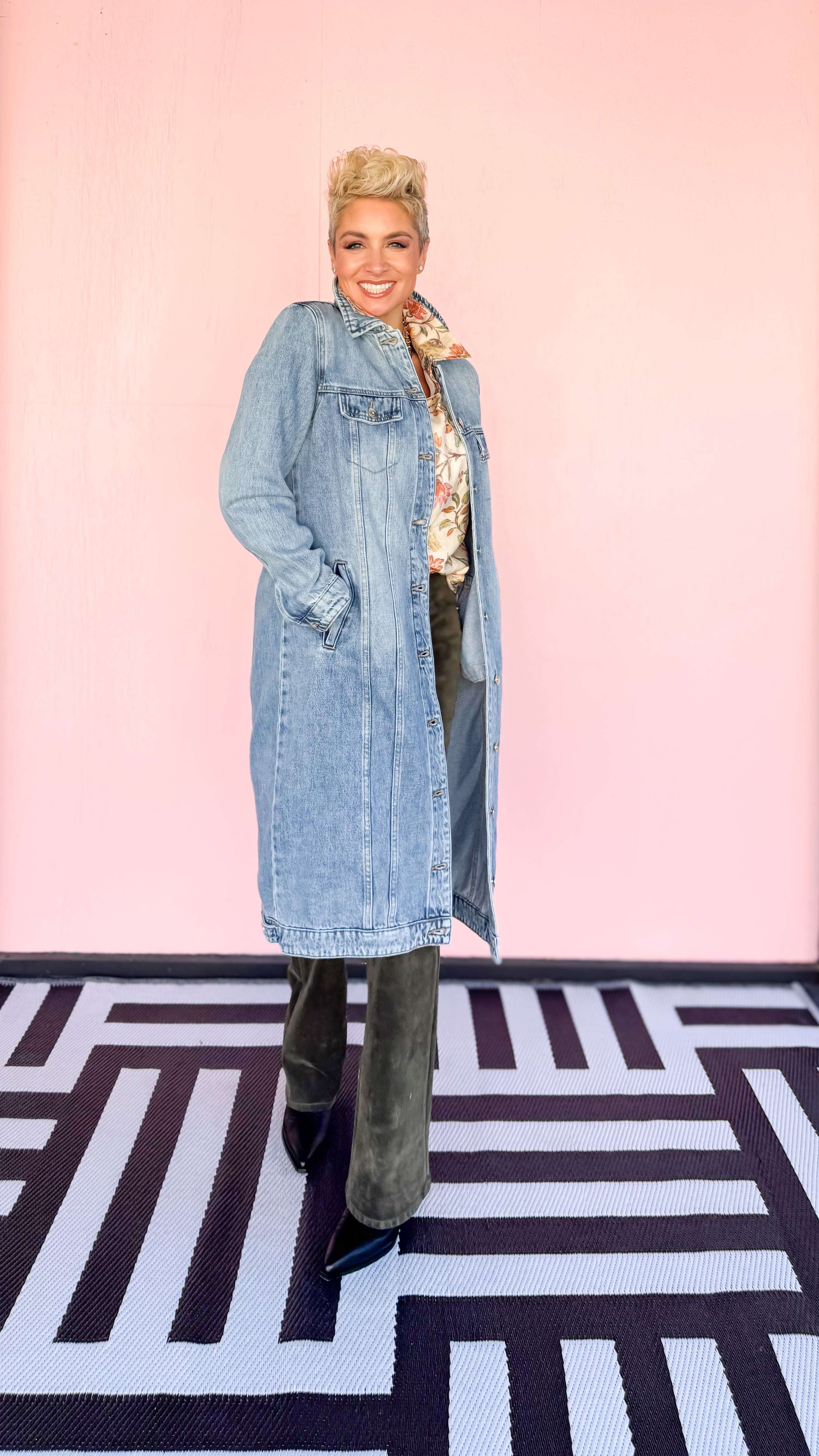 Light Denim Duster Dress Jacket/Blue - The BLVD