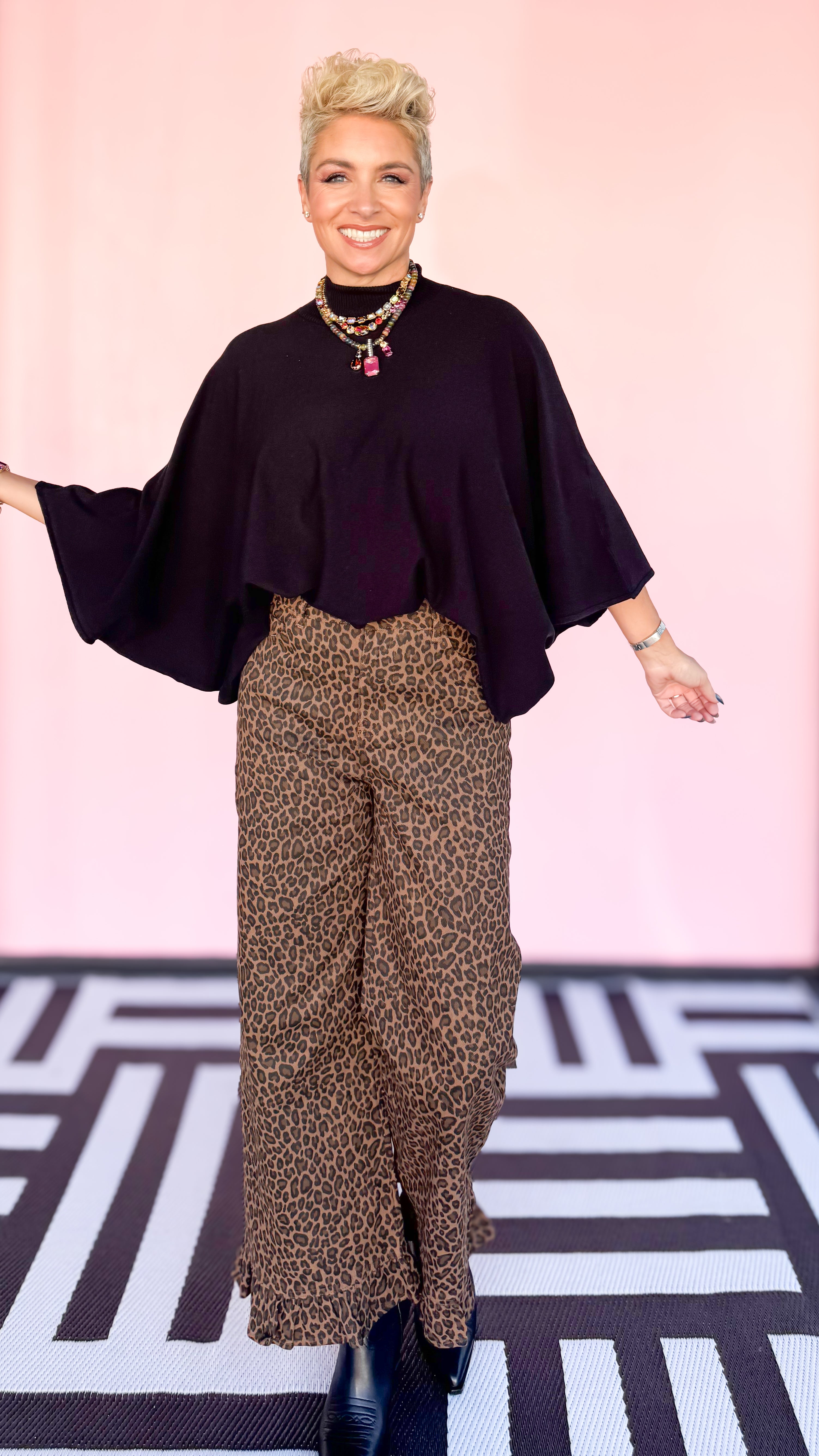 MJ Leopard Jean w/Ruffle Hem - The BLVD