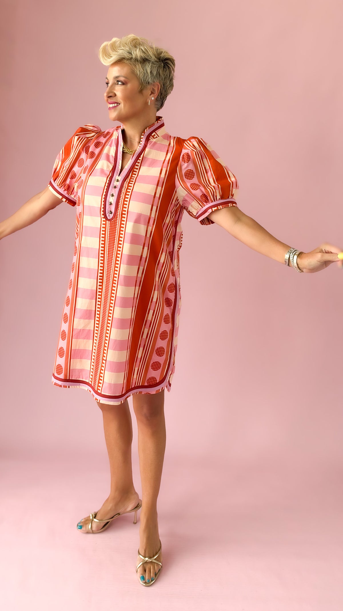 Piper Abstract Mini Dress/Pink