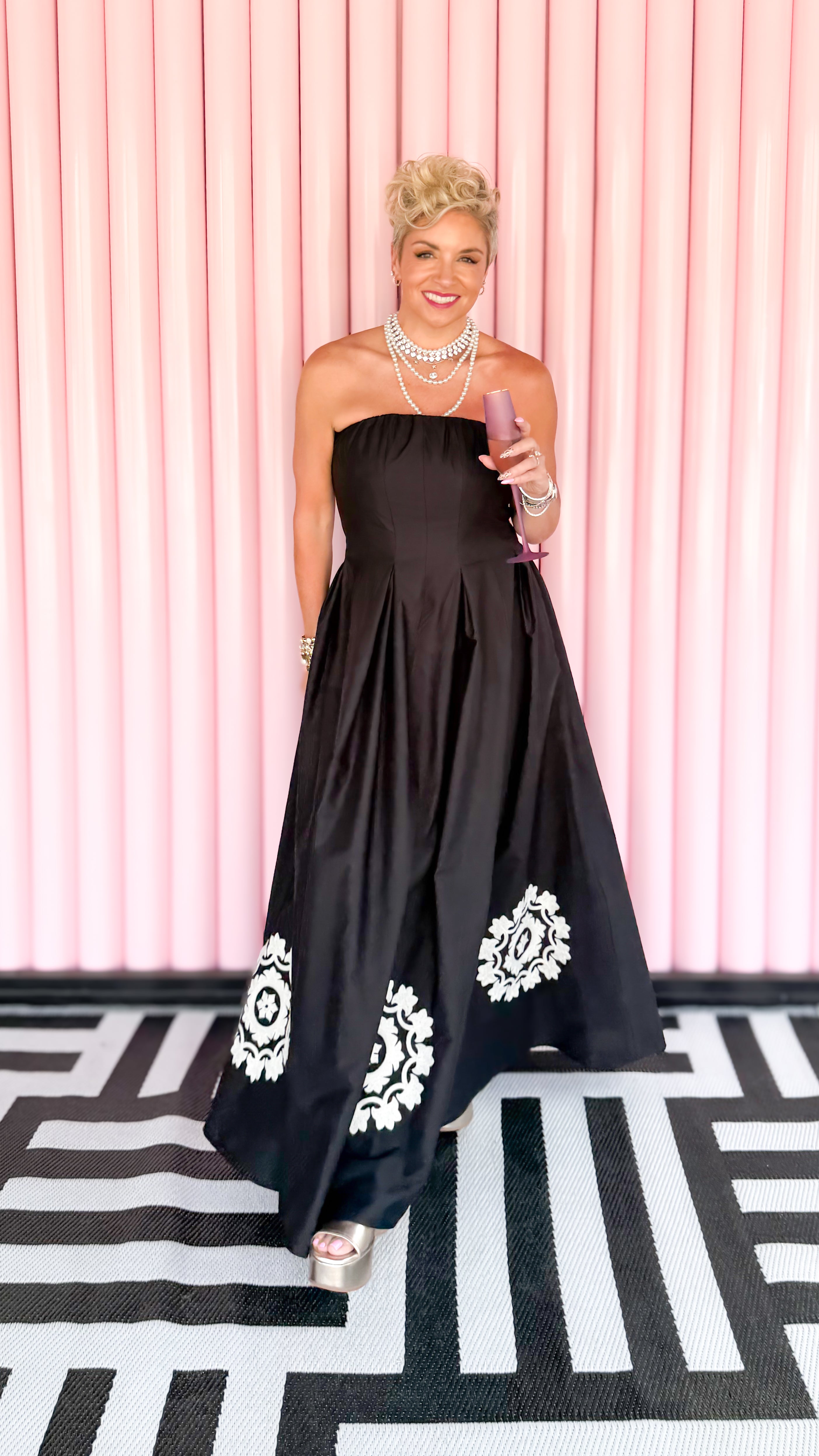 Sharon Strapless Dress/Black