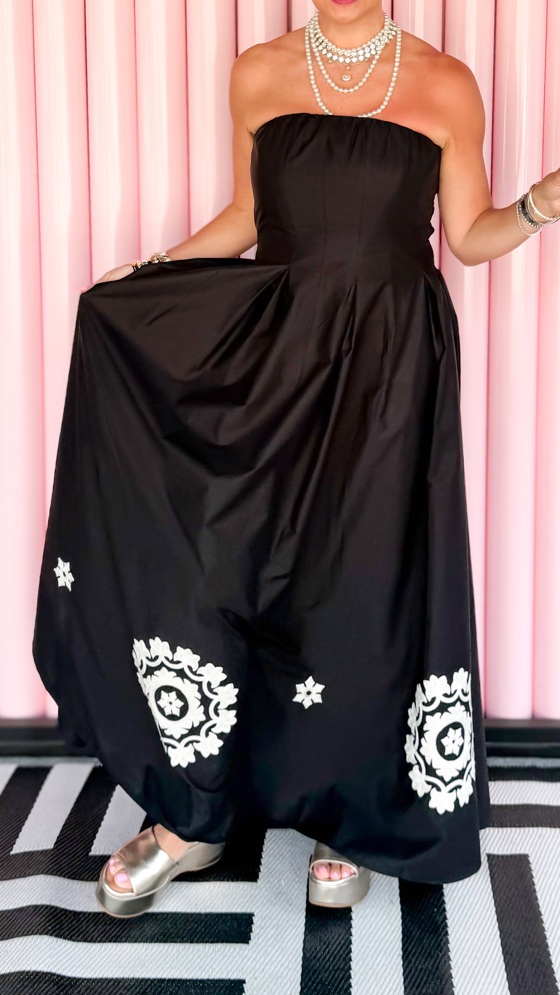 Sharon Strapless Dress/Black