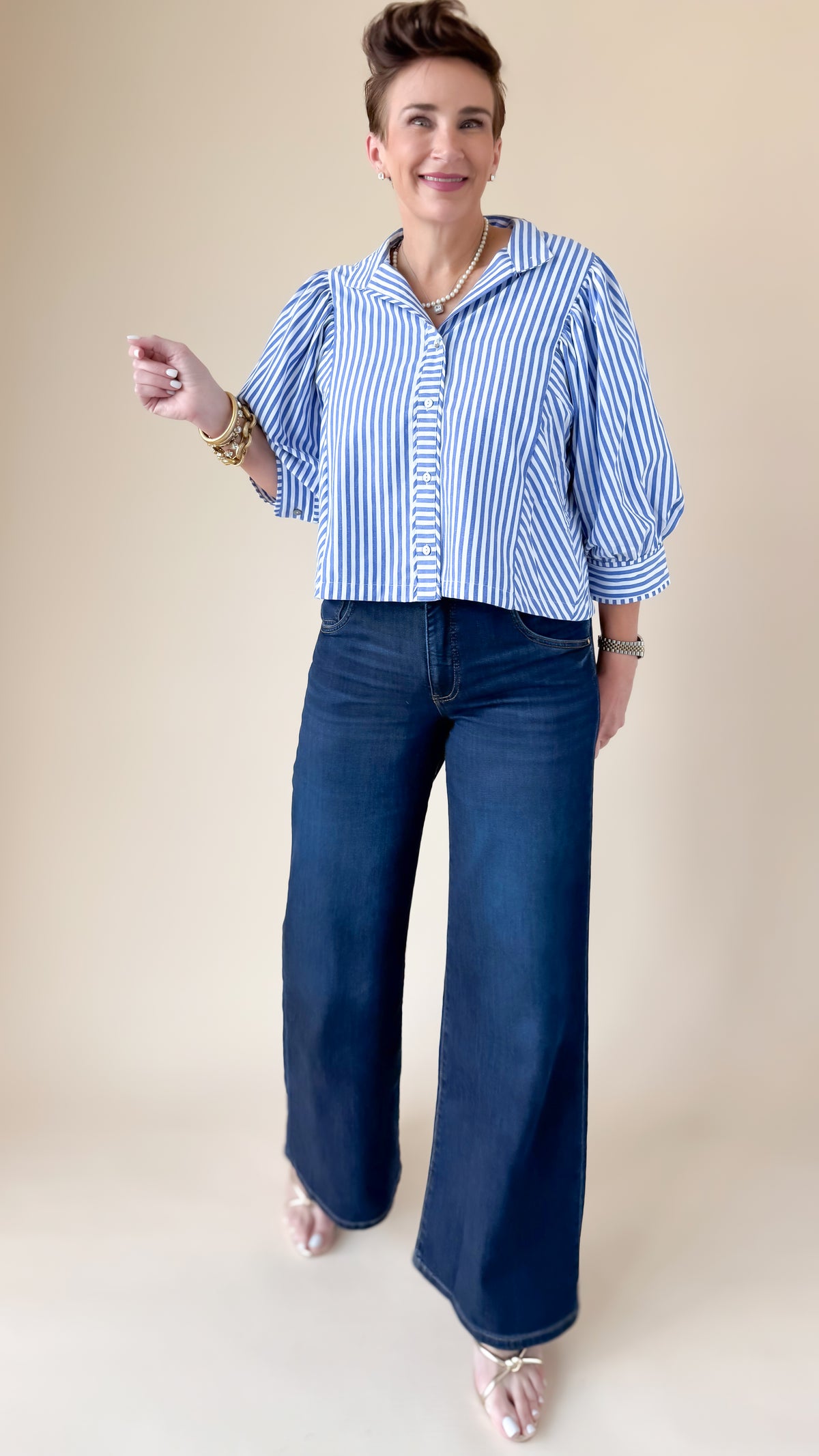 Maya High Rise Fab Ab Wide Leg Jean