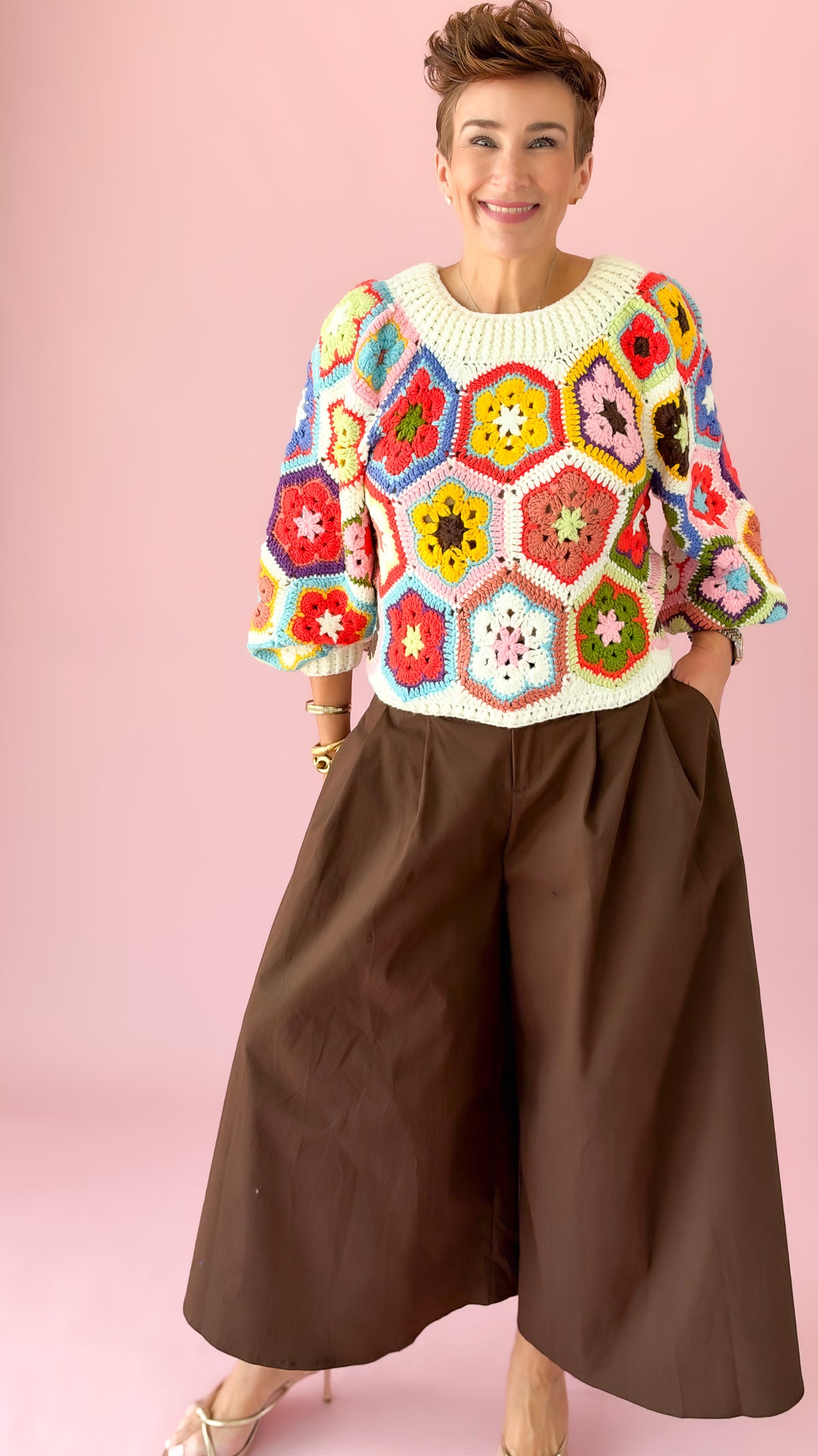 Granny Square Sweater/Multi