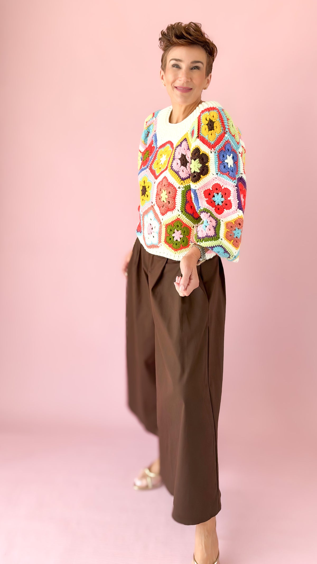 Granny Square Sweater/Multi
